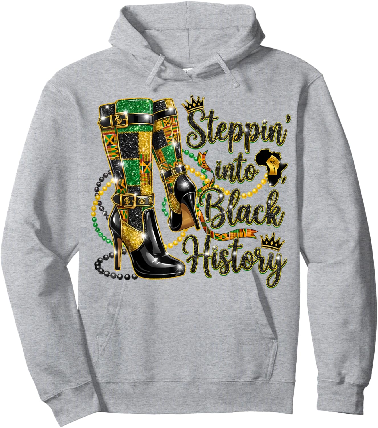 Steppin into Black History Month Boots 1865 African American Hoodie - Hoodie | Ash