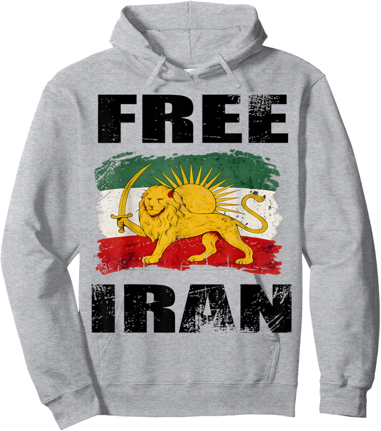 Free Iran Flag Lion Sun Persian Pride Iranian Hoodie - Hoodie | Ash