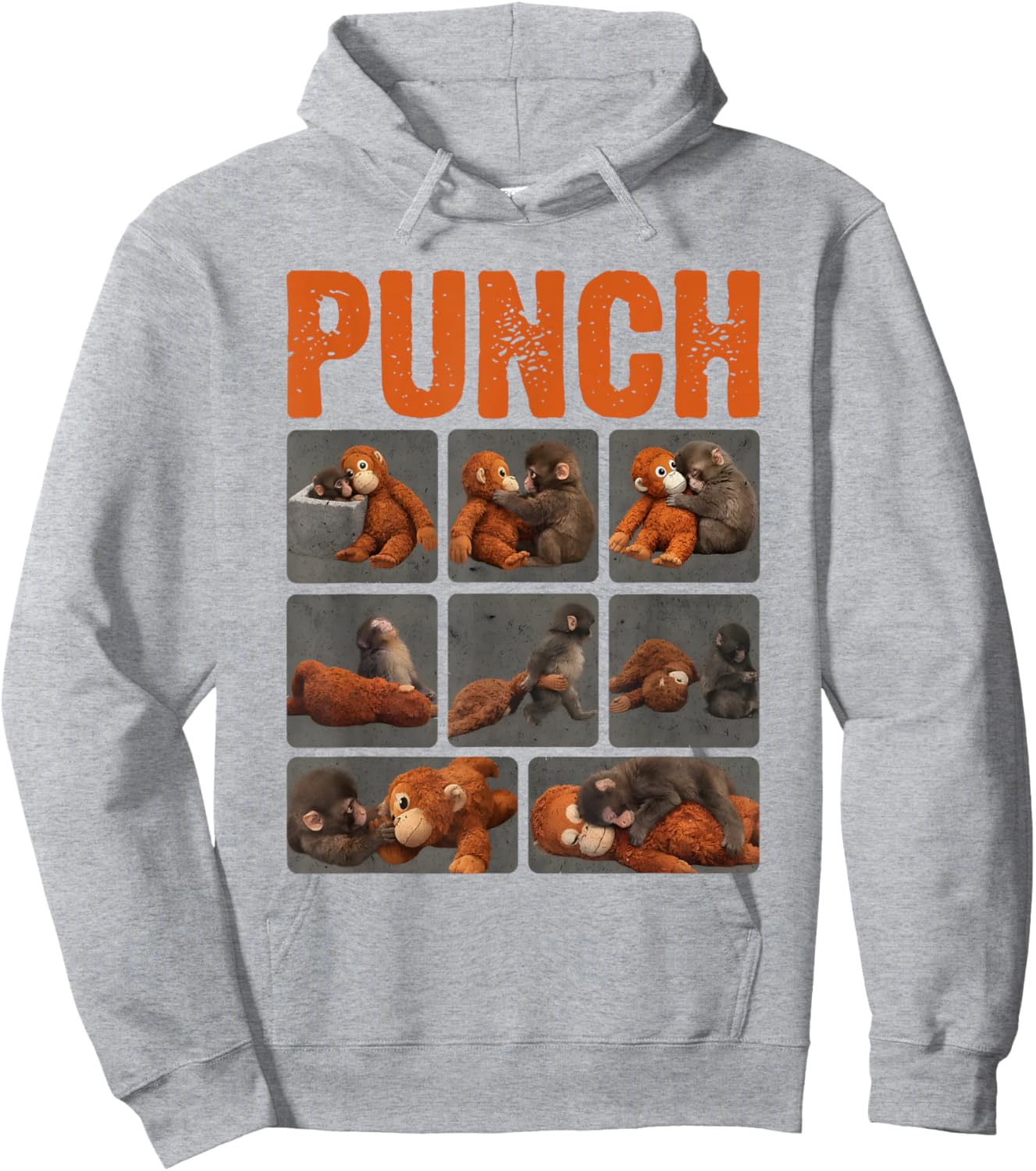 Punch Cute Monkey Hoodie - Hoodie | Ash