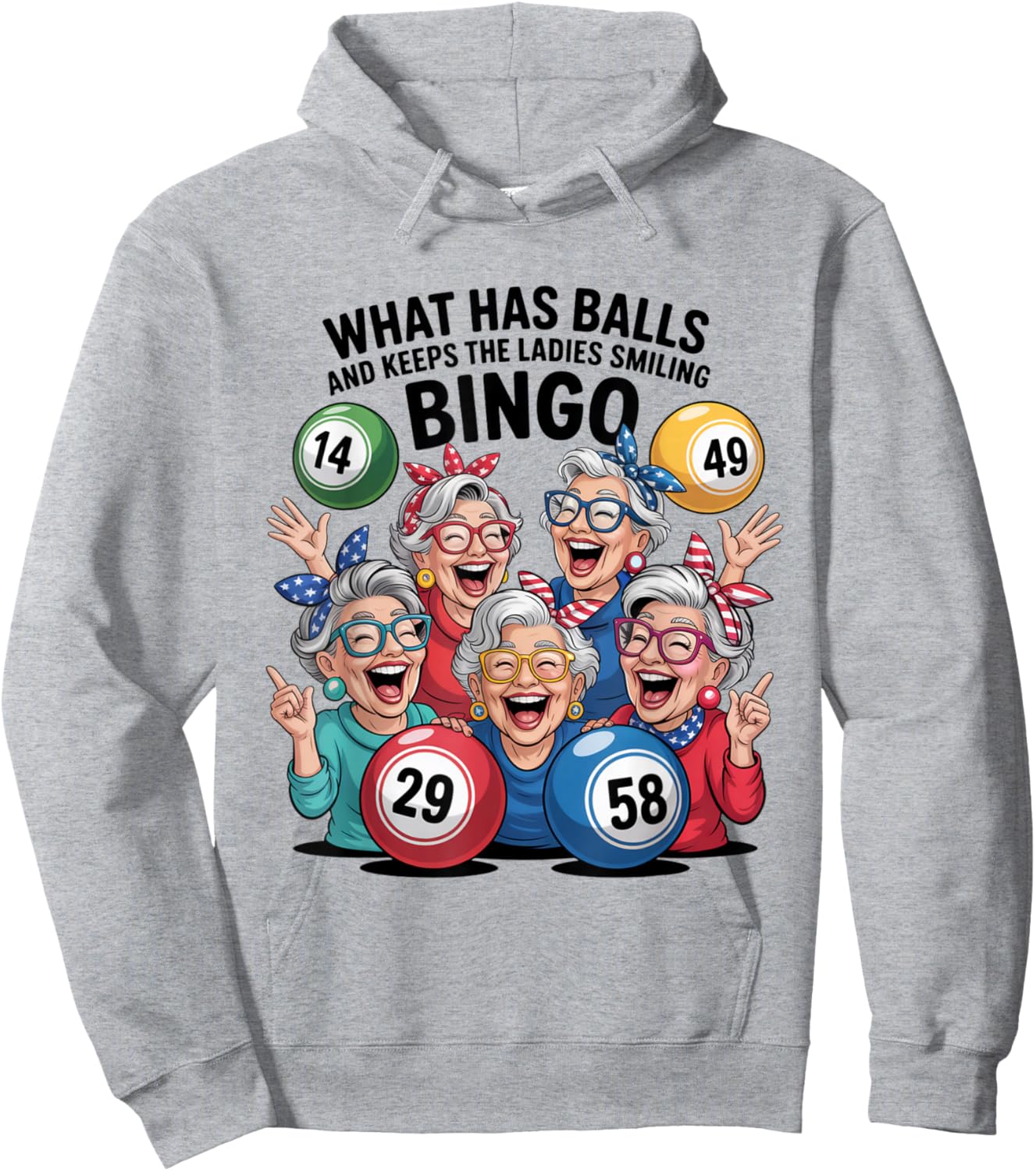 Bingo Night Humor Keeps The Ladies Smiling Hoodie - Hoodie | Ash