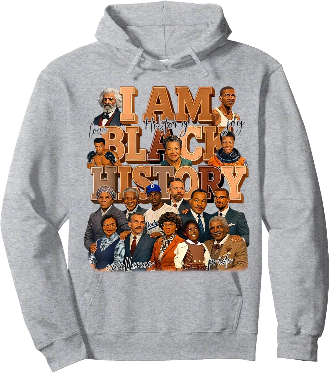 I Am Black History Heart Love African American Women Men Kid Hoodie - Hoodie | Ash