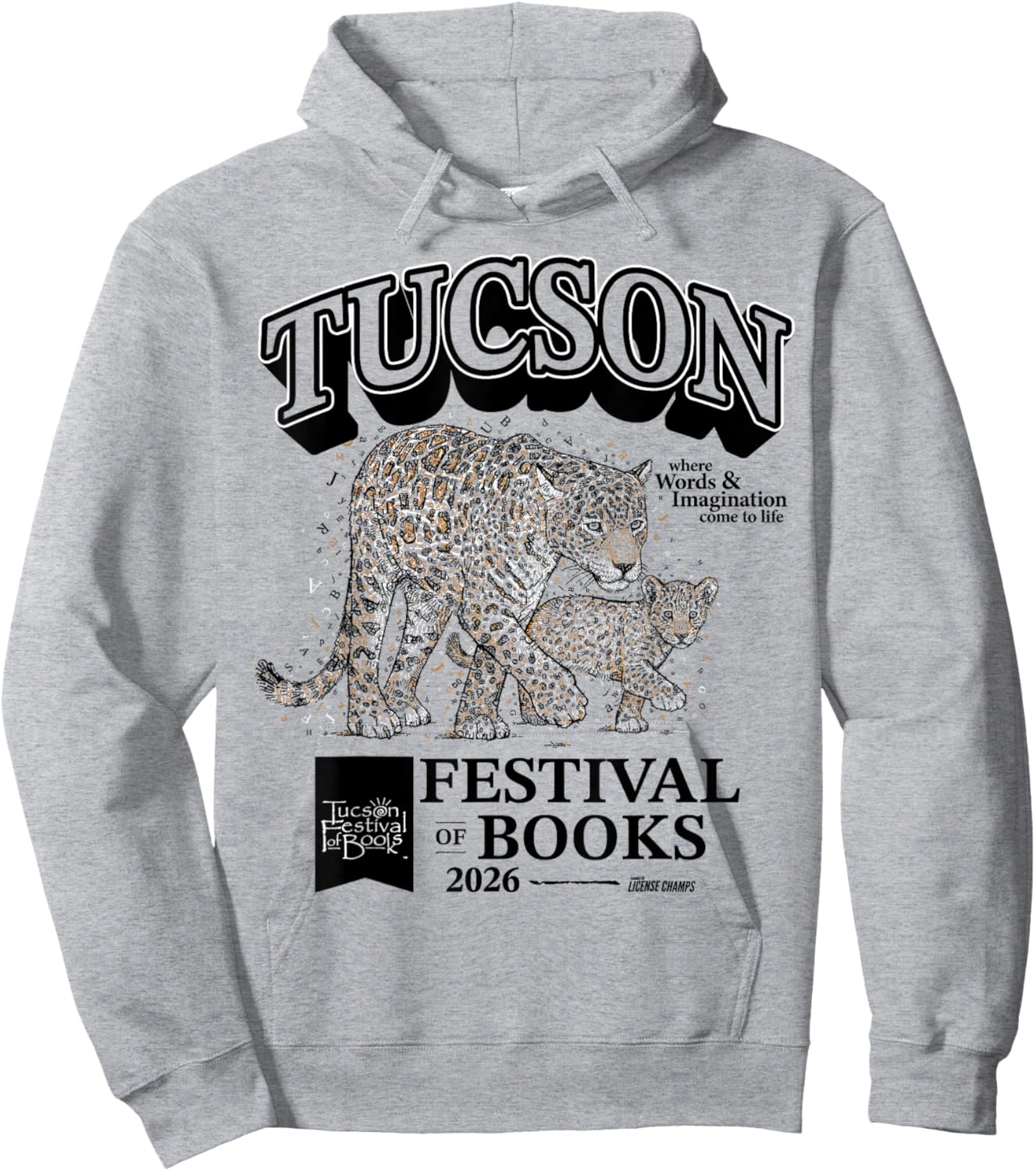 Tucson Festival of Book | Merch | TFOB 2026 | Critter Jaguar Hoodie - Hoodie | Ash