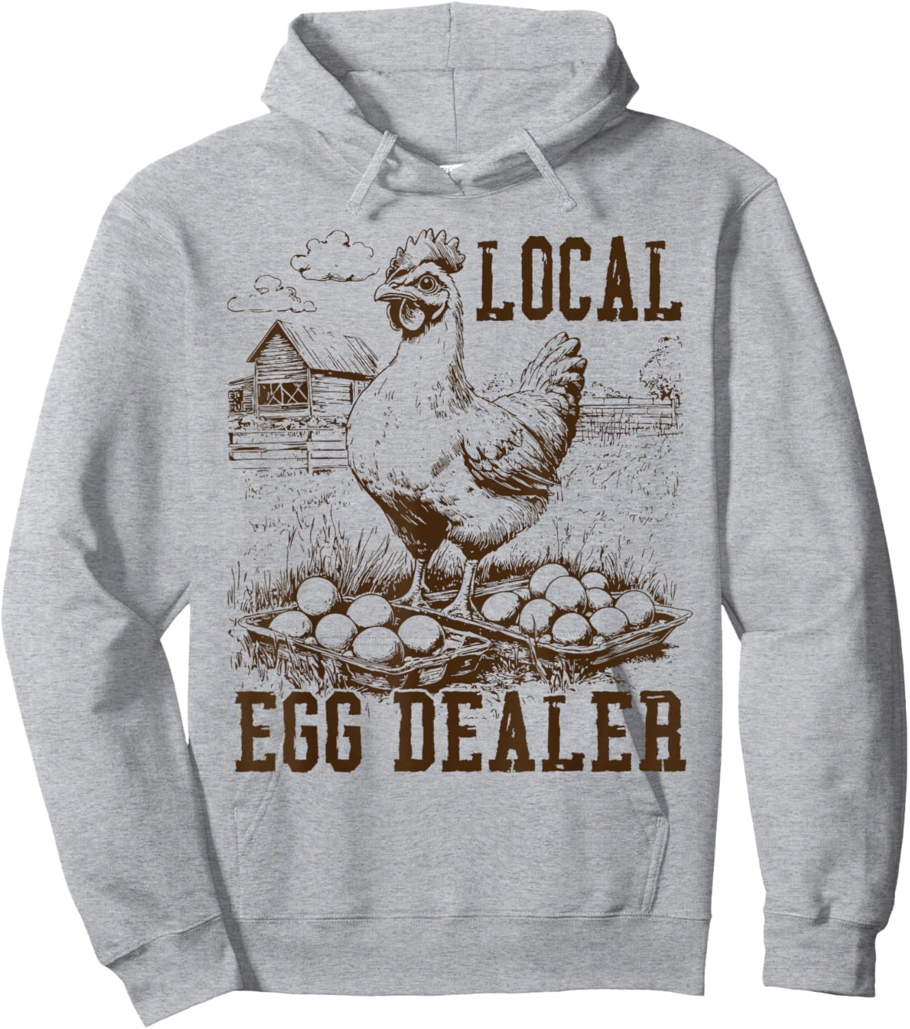 Local Egg Dealer Chicken Lady Lover Easter Retro Trendy Hoodie - Hoodie | Ash