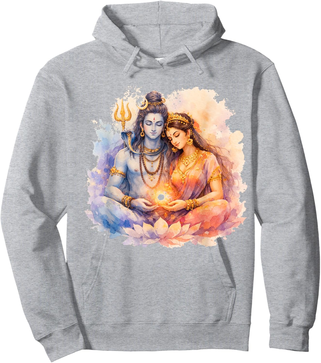 Lord Shiva Durga Hindu God Mahadeva Goddess Goddess Parvati Hoodie - Hoodie | Ash