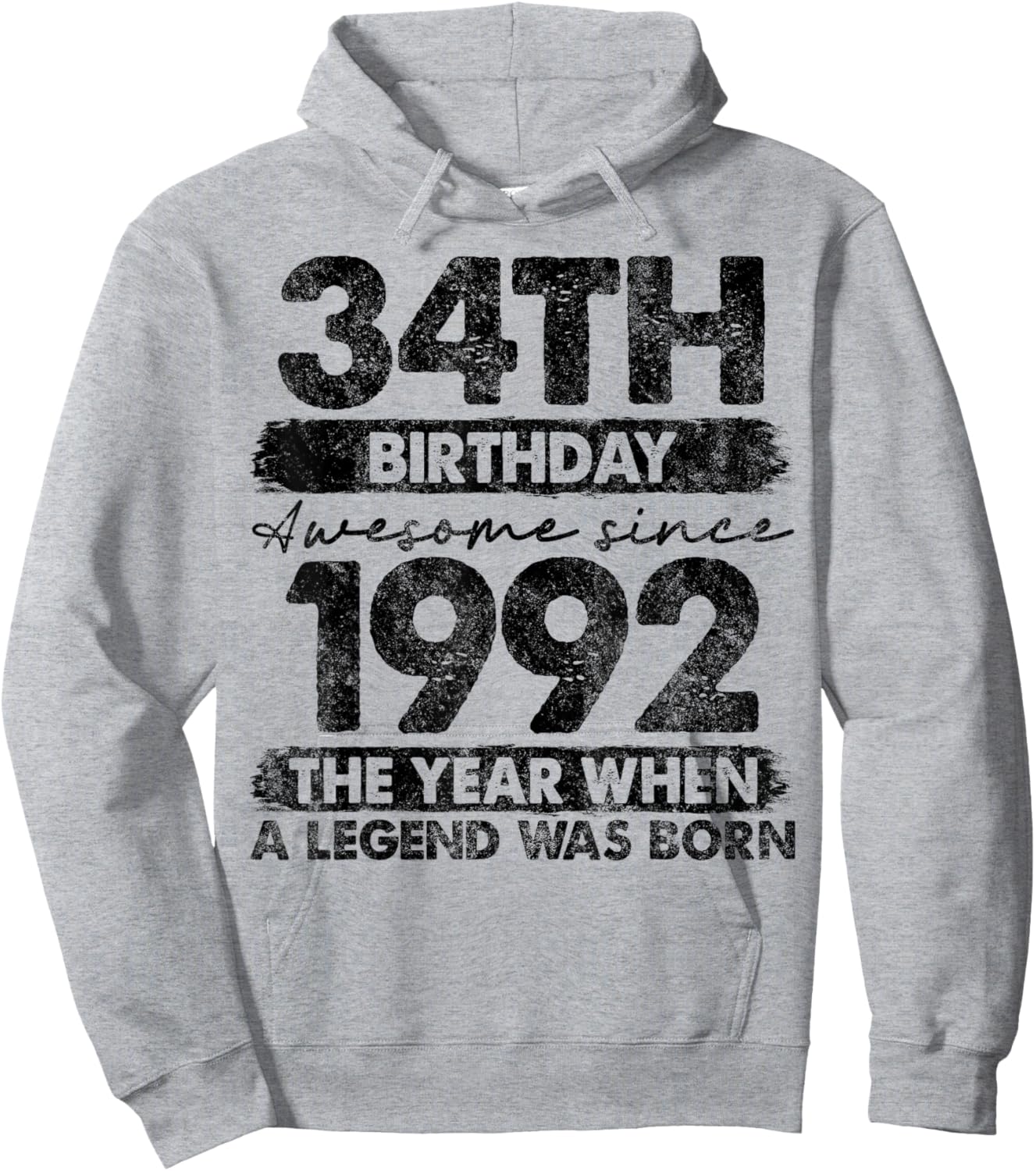 34 Year Old Gifts Vintage 1992 Limited Edition 34th Birthday Hoodie - Hoodie | Ash
