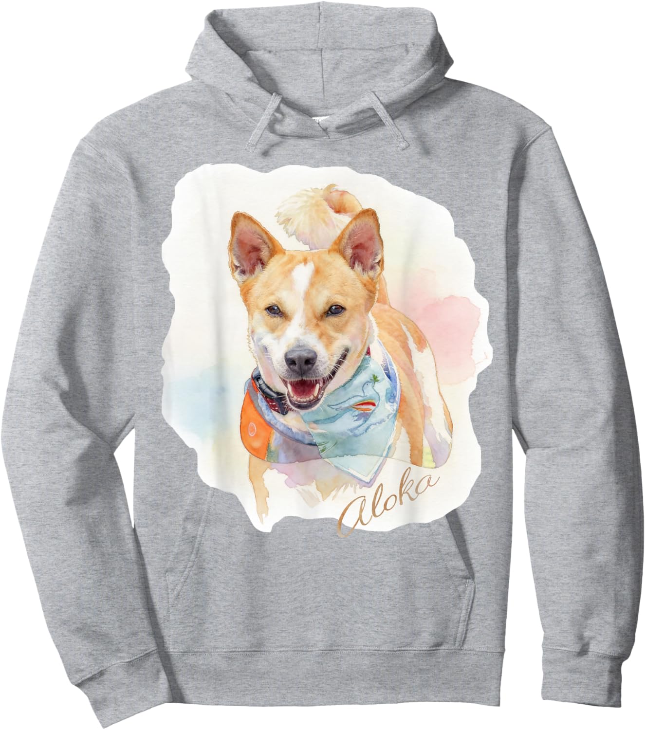 Aloka – The Walk for Peace Dog Spreading Hope Watercolor Hoodie - Hoodie | Ash