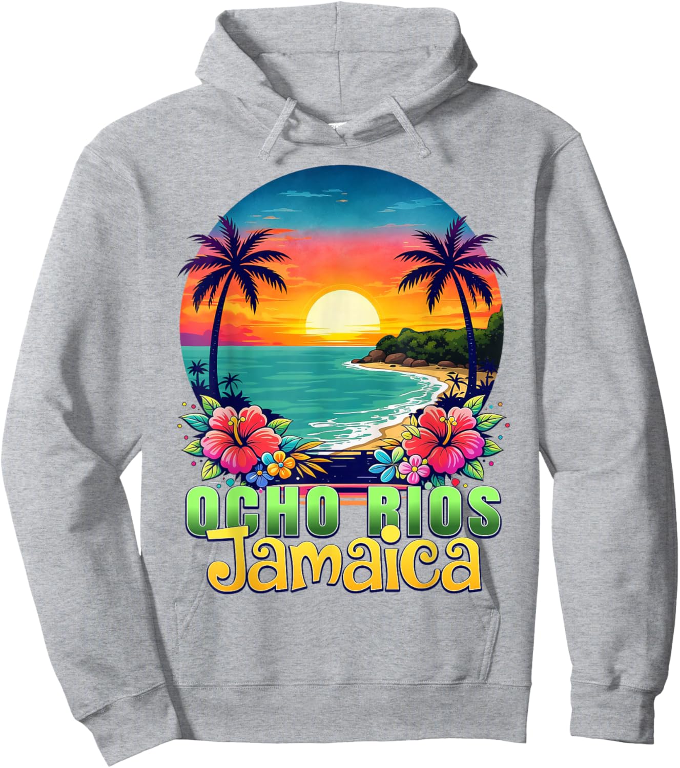 Ocho Rios Jamaica Beach Tropical Sunset Summer Vacation Hoodie - Hoodie | Ash