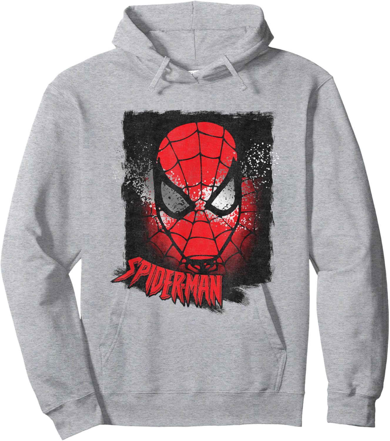 Marvel Spider-Man Comics Splatter Face Hoodie - Hoodie | Ash