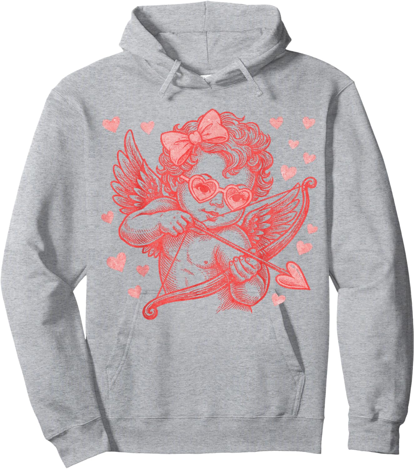 Cute Vintage Cupid Blowing Bubble Retro Cupid Valentine Day Hoodie - Hoodie | Ash