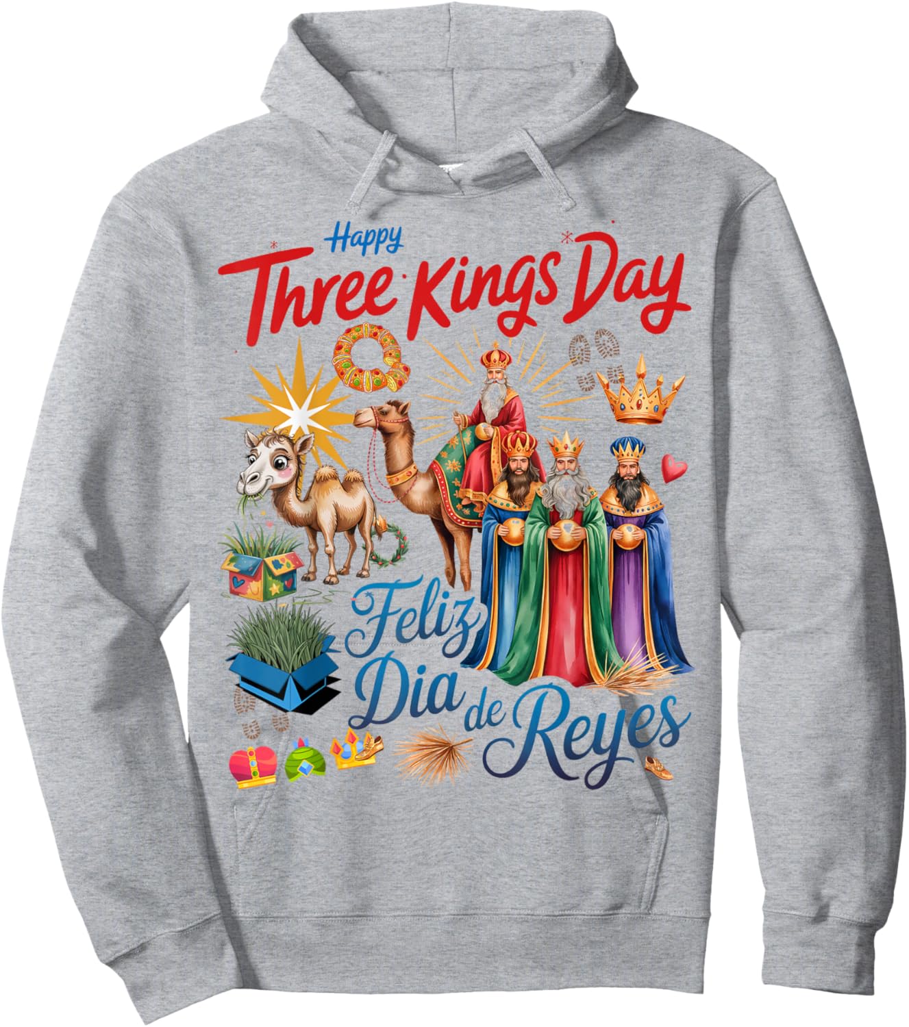 Three Kings Day Costume Idea for Kids & Día De Los Reyes Hoodie - Hoodie | Ash