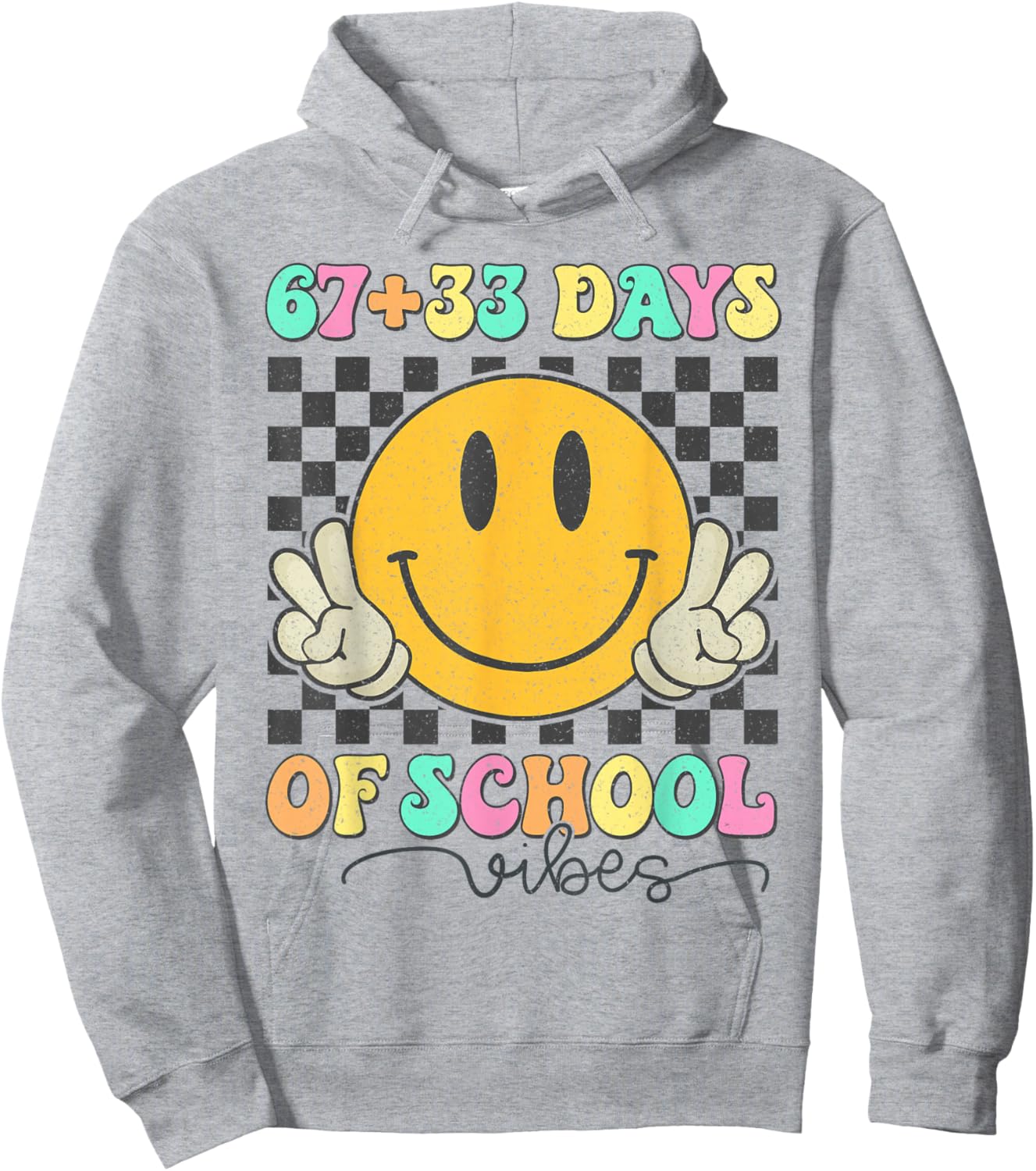 67 33 Days of School Vibes Cute 100th Day of School Girl Kid Hoodie - Hoodie | Ash