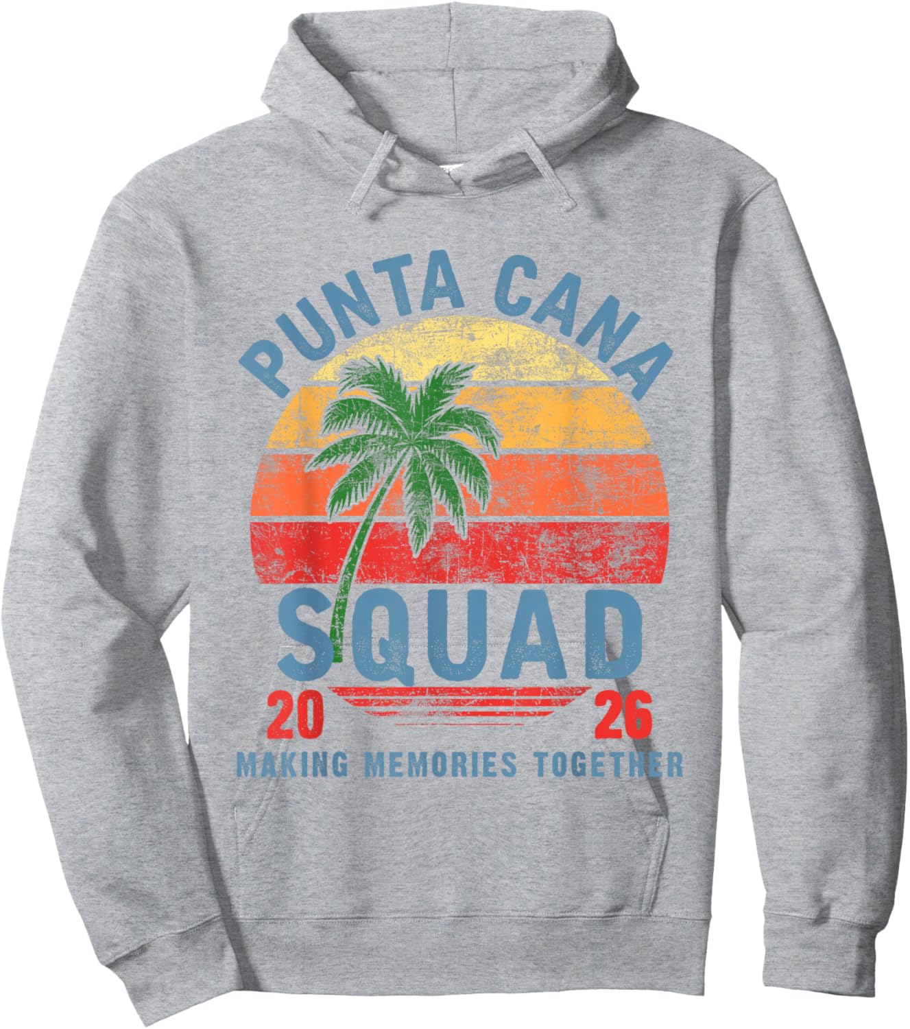 Punta Cana Squad 2026 Funny Groovy Reunion Friends Trip Hoodie - Hoodie | Ash