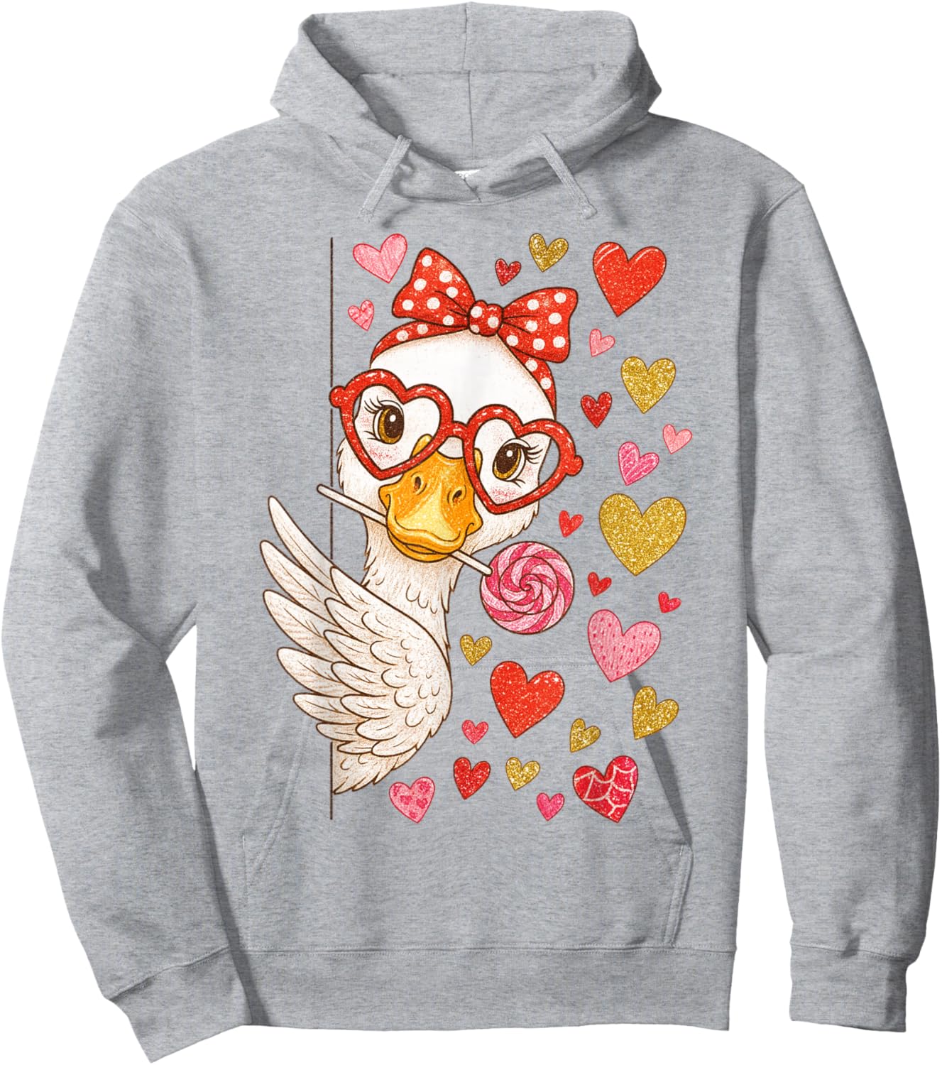 Cute Valentine Goose Coquette Funny Silly Goose Women Hoodie - Hoodie | Ash