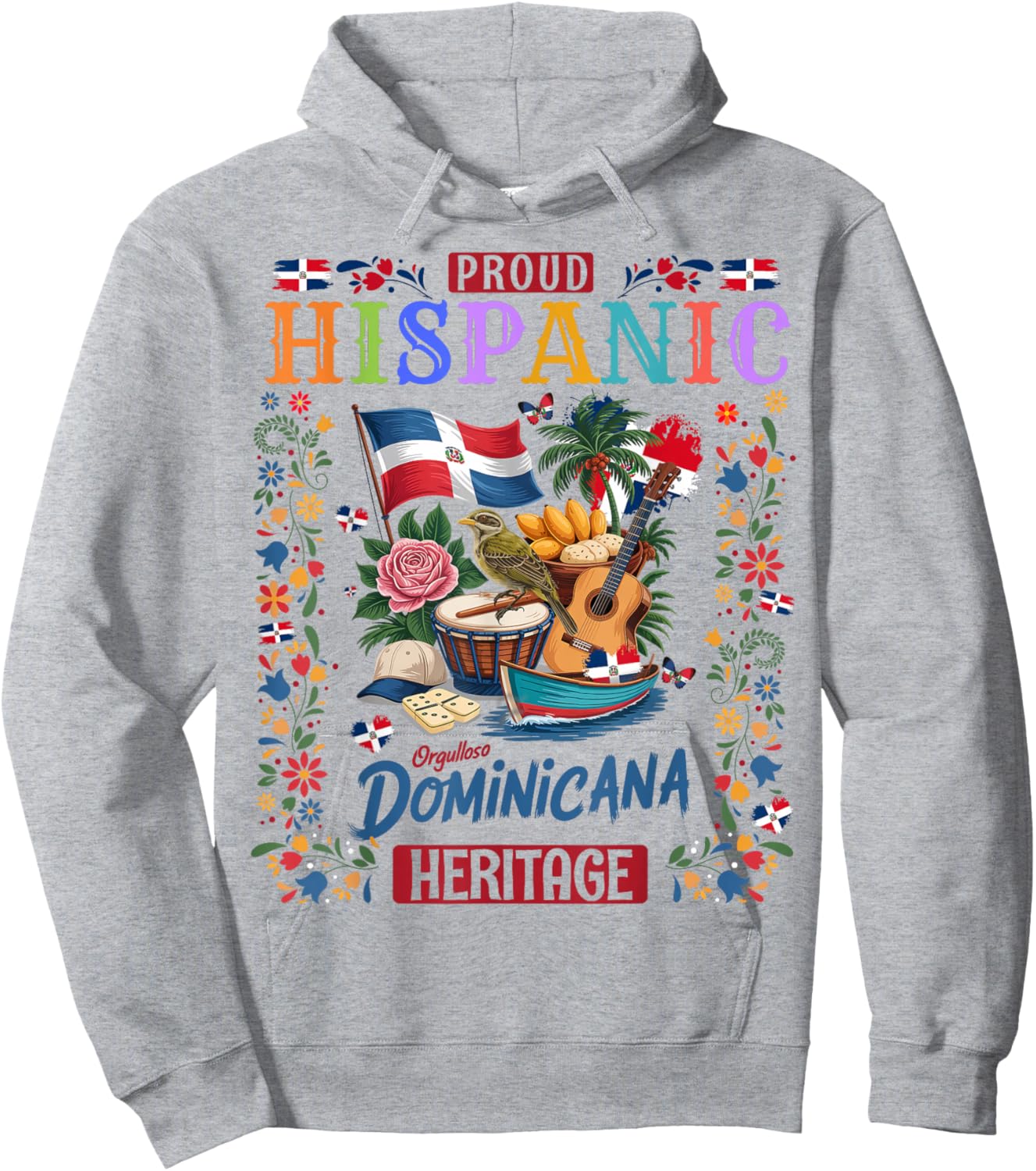 Dominican Republic Flag Culture Idea for Kids Dominicana Hoodie - Hoodie | Ash