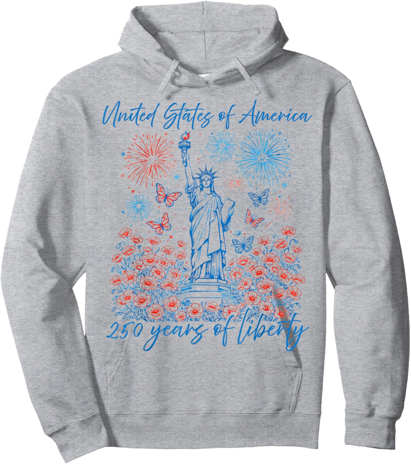 United States of America 250 Years of Liberty Women Hoodie - Hoodie | Ash