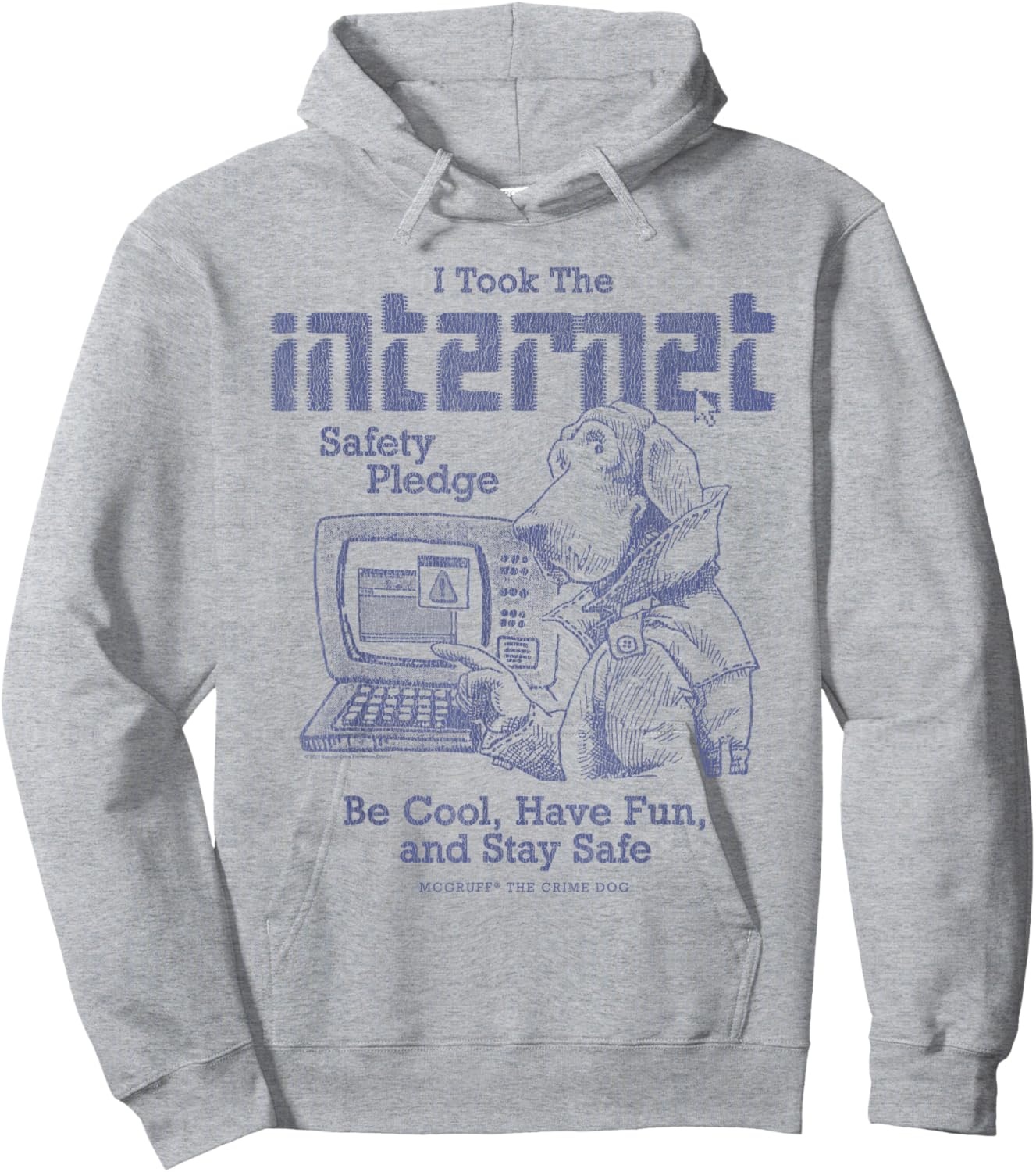 McGruff The Crime Dog Internet Safety PledgeY2K Retro PSA Hoodie - Hoodie | Ash