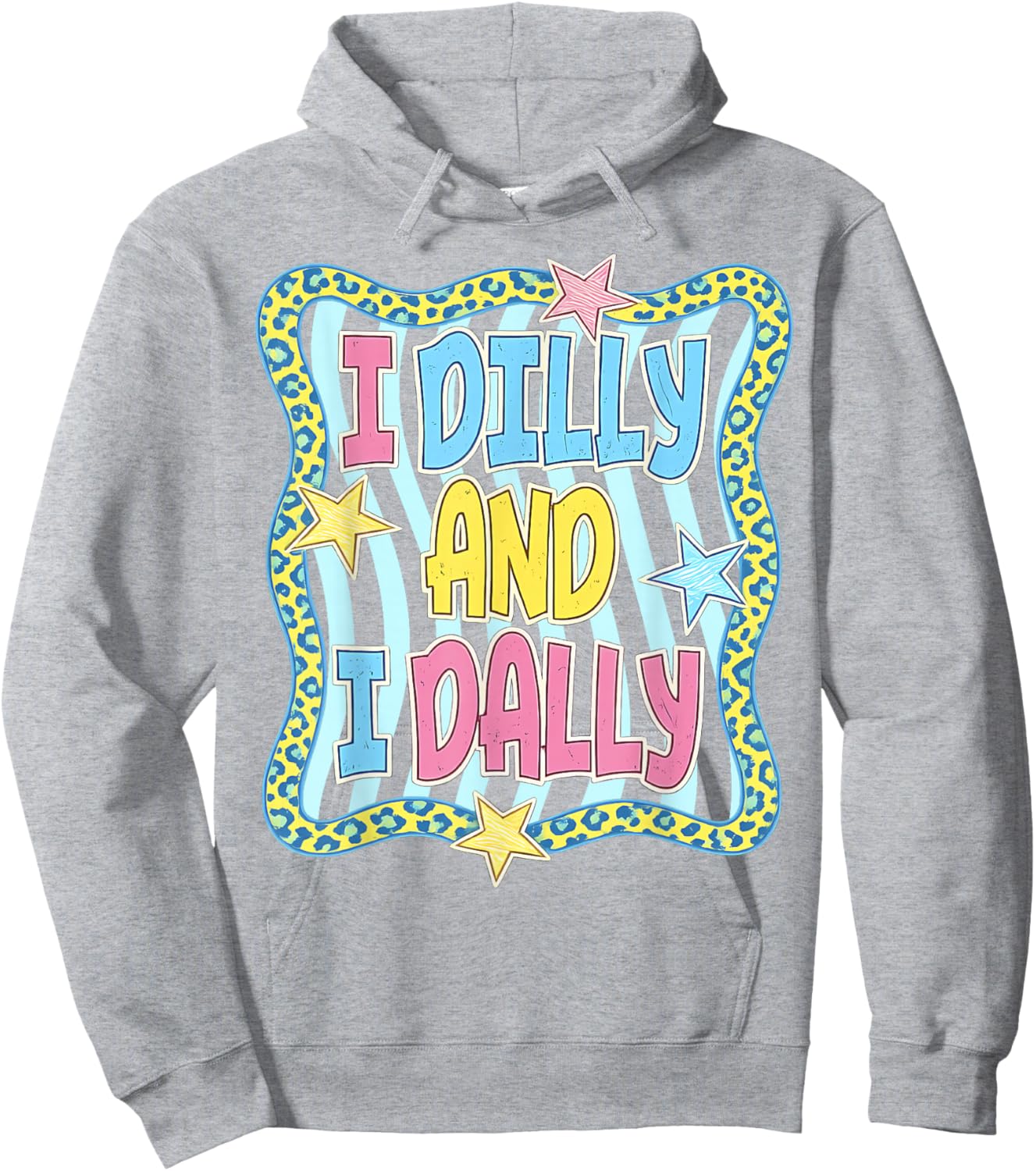 Preppy I Dilly and I Dally Leopard Coquette for Girls Women Hoodie - Hoodie | Ash