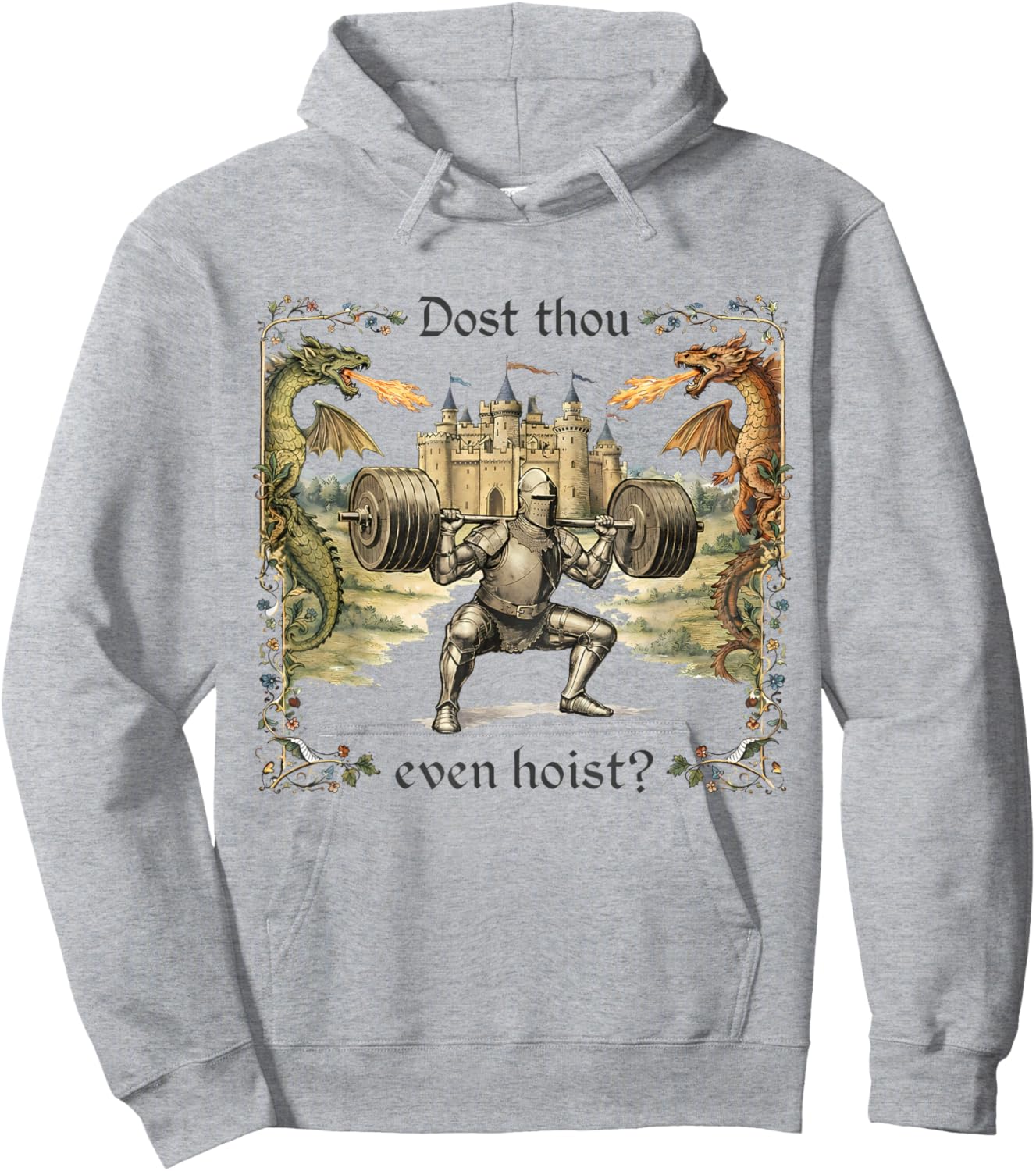 Dost Thou Even Hoist Medieval Gym Meme Retro Funny Lifting Hoodie - Hoodie | Ash