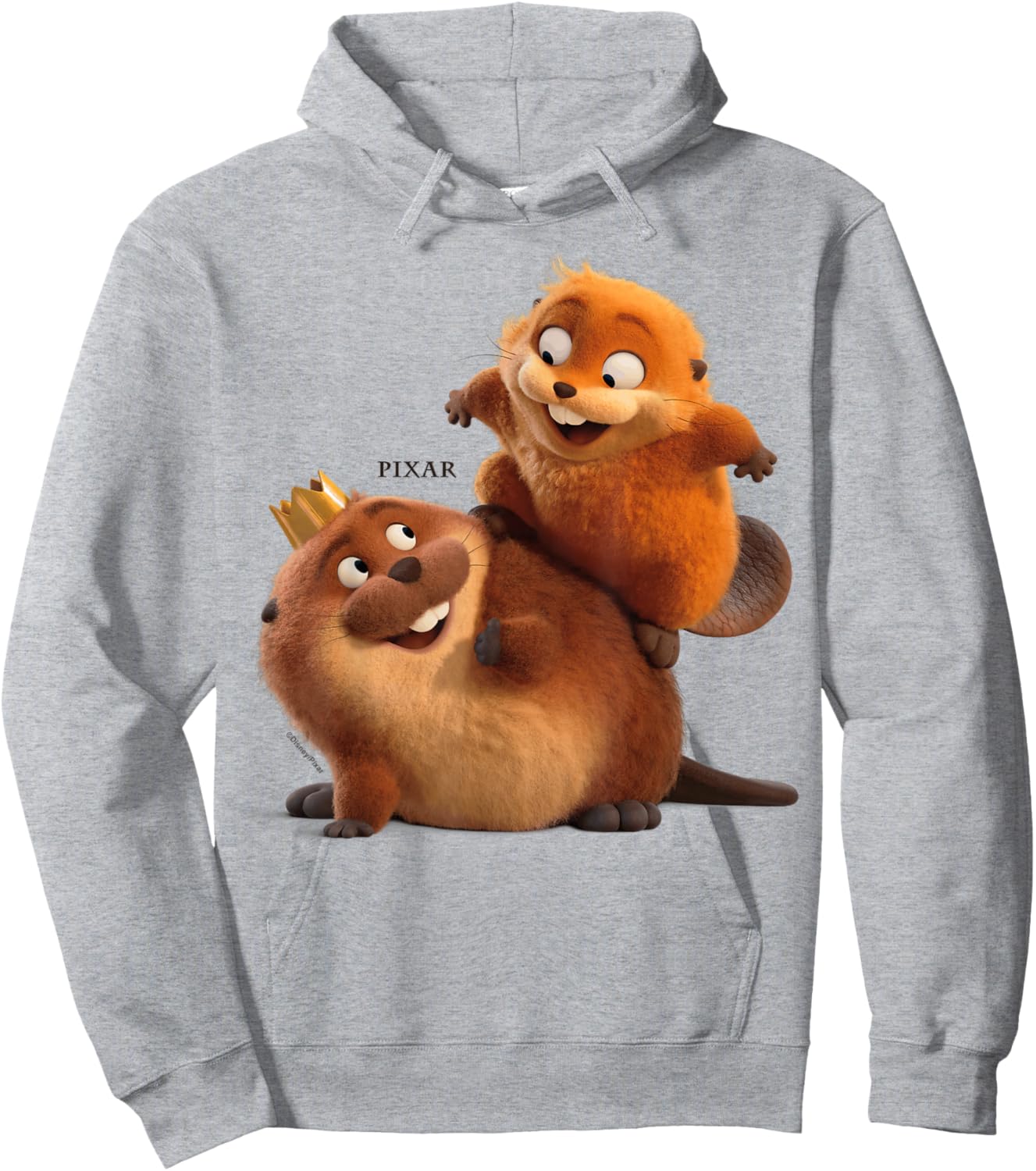 Disney Pixar Hoppers King George and Mabel Playful 3D Art Hoodie - Hoodie | Ash
