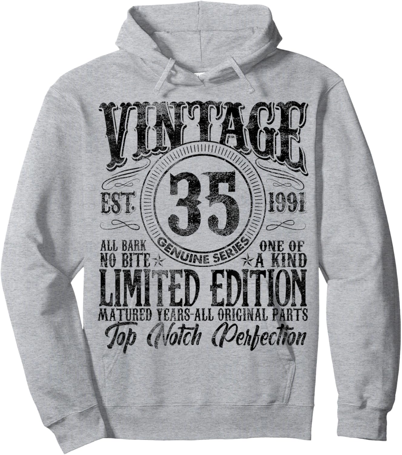 35 Year Old Gifts Vintage 1991 Limited Edition 35th Birthday Hoodie - Hoodie | Ash
