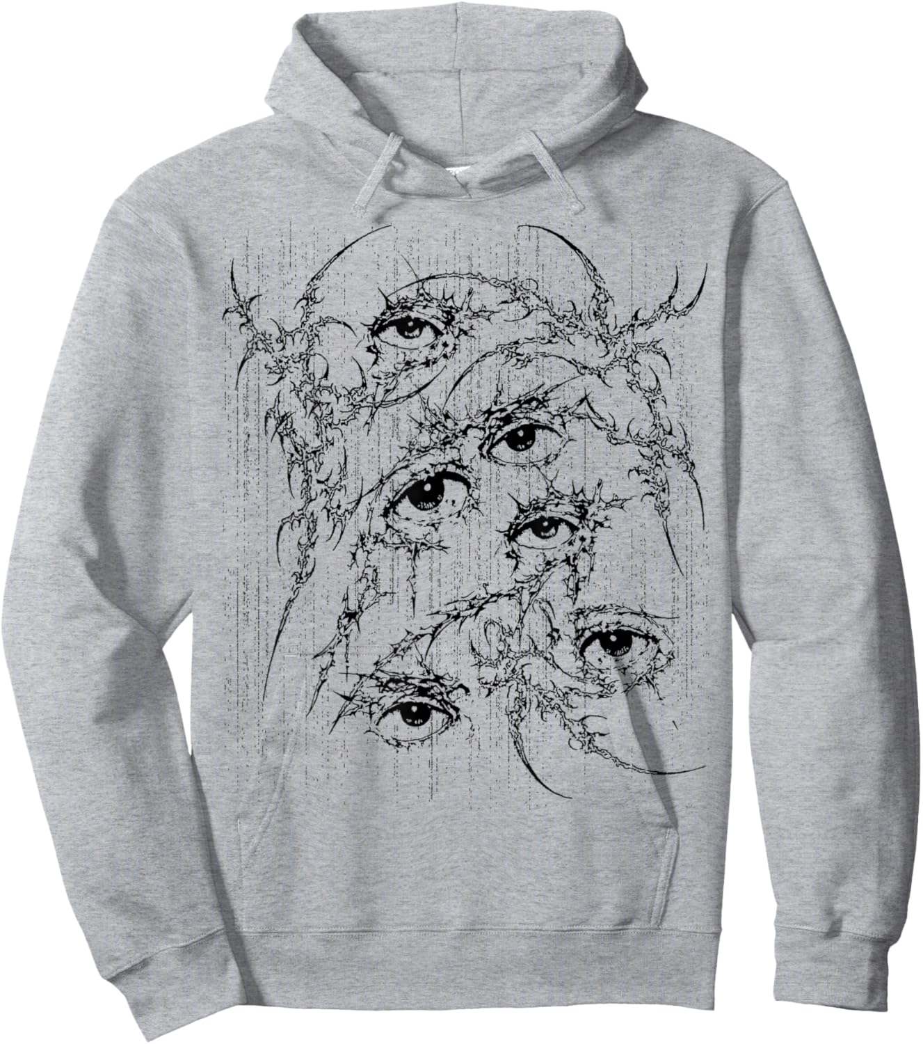Grunge Eys y2k Goth Alt Sigilism Vintage Graphic Hoodie - Hoodie | Ash