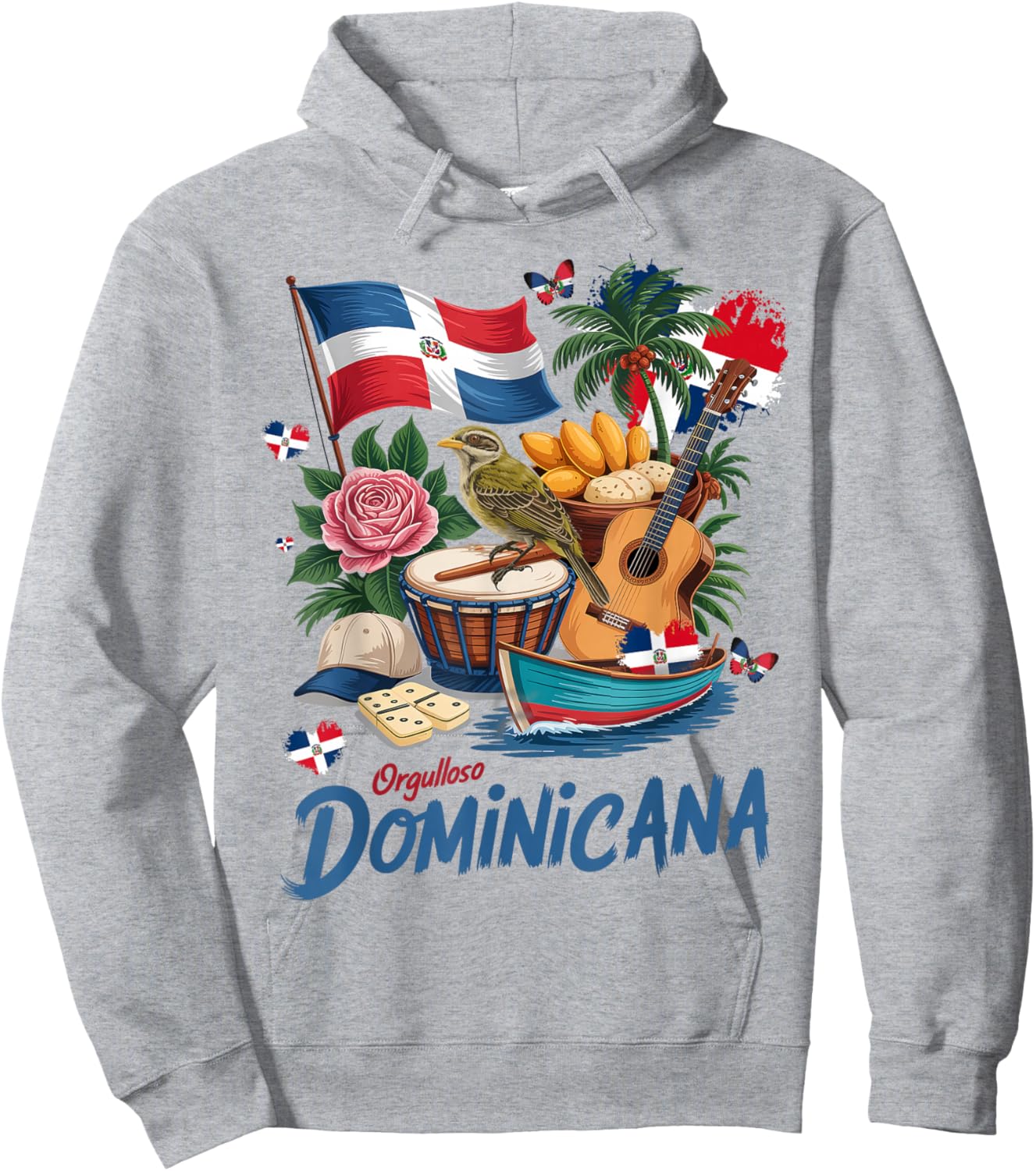 Dominicana Costume Idea for Kids Dominican Republic Flag Hoodie - Hoodie | Ash