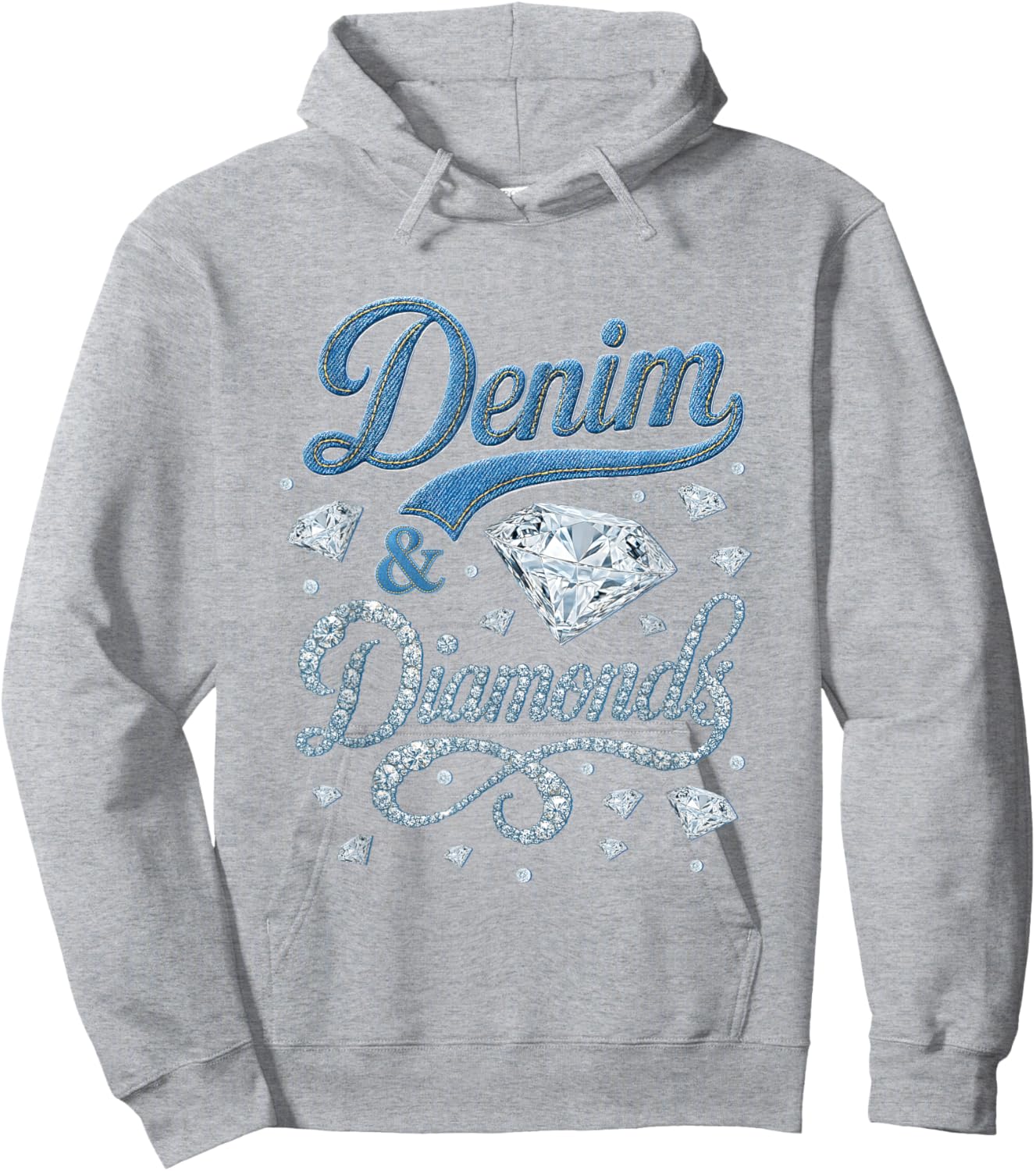 Denim and Diamonds Western Cowgirl Glam Style Men Hoodie - Hoodie | Ash
