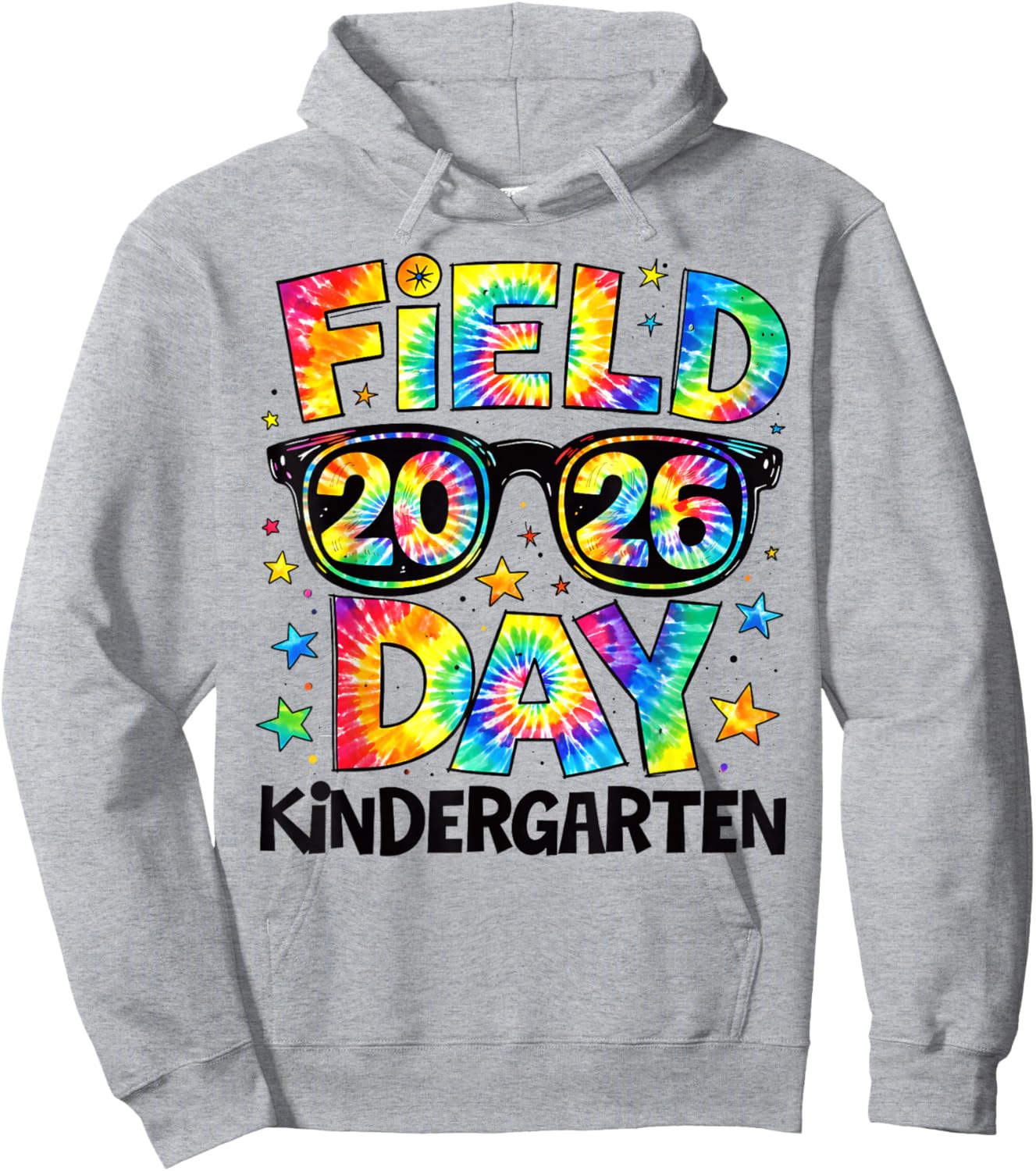 Field Day 2026 Kindergarten Tie Dye Teachers Kids Hoodie - Hoodie | Ash