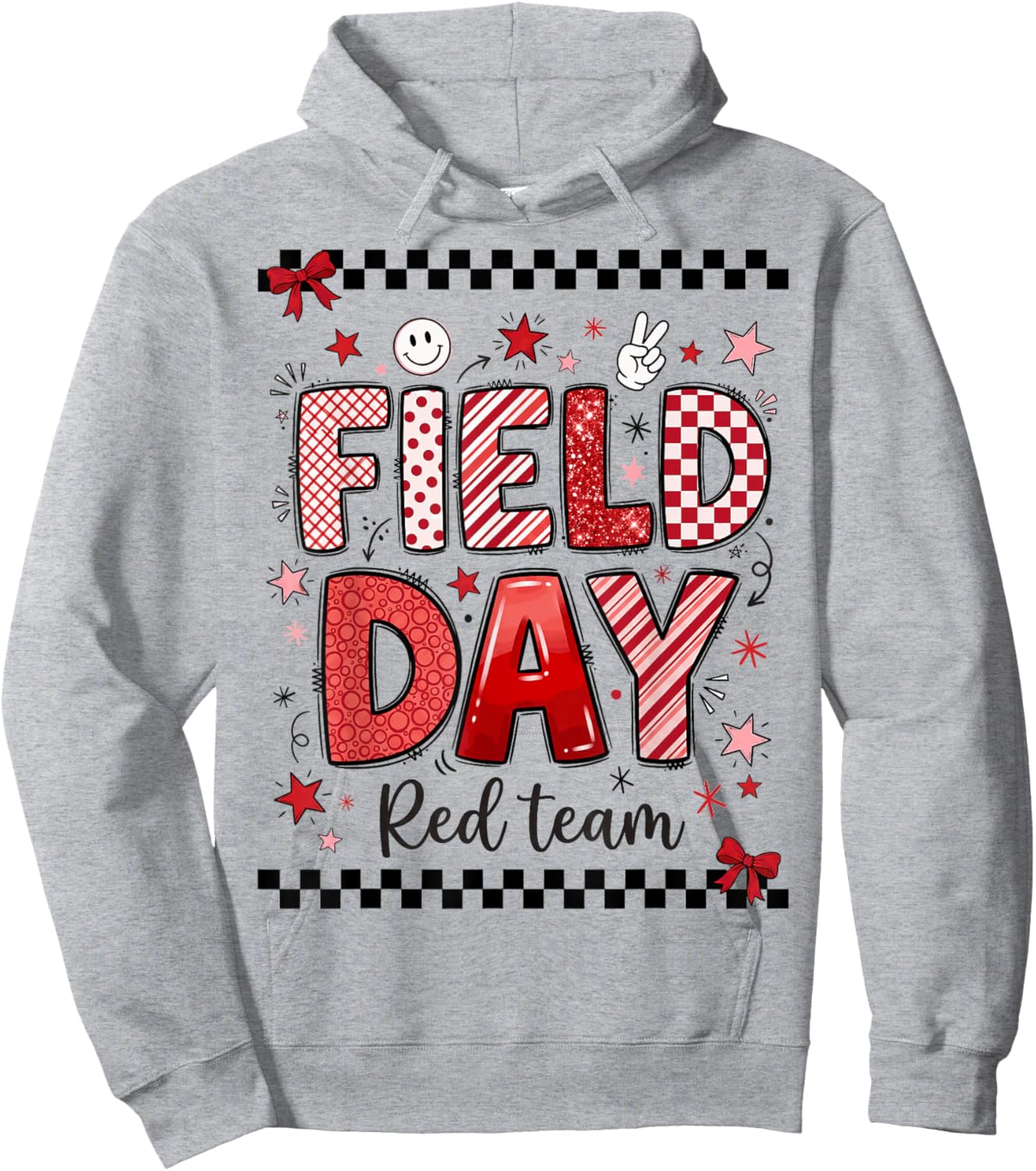 Field Day Red Team Sporty Spirit School Boys Girls Teachers Hoodie - Hoodie | Ash