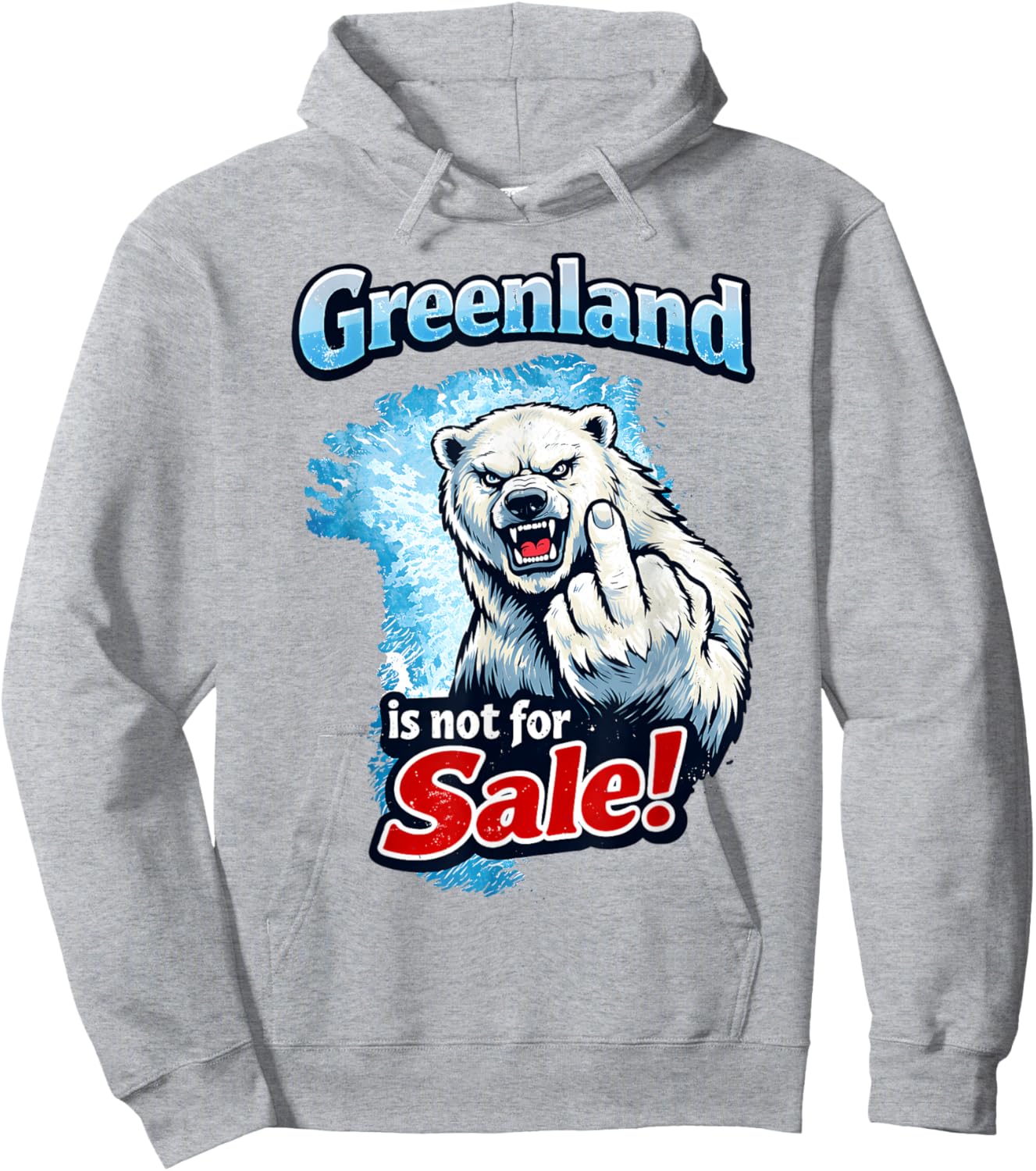 Greenland is not for Sale Polar Bear Greenland Denmark Hoodie - Hoodie | Ash
