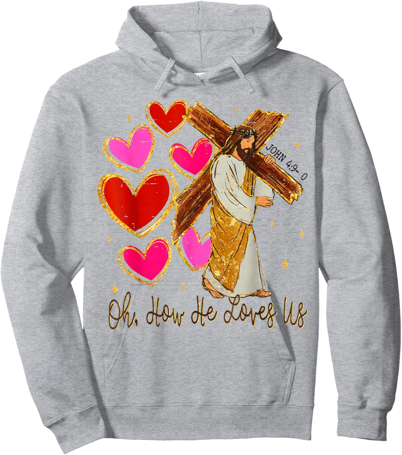 oh, How he Love us - Jesus Valentine Hoodie - Hoodie | Ash