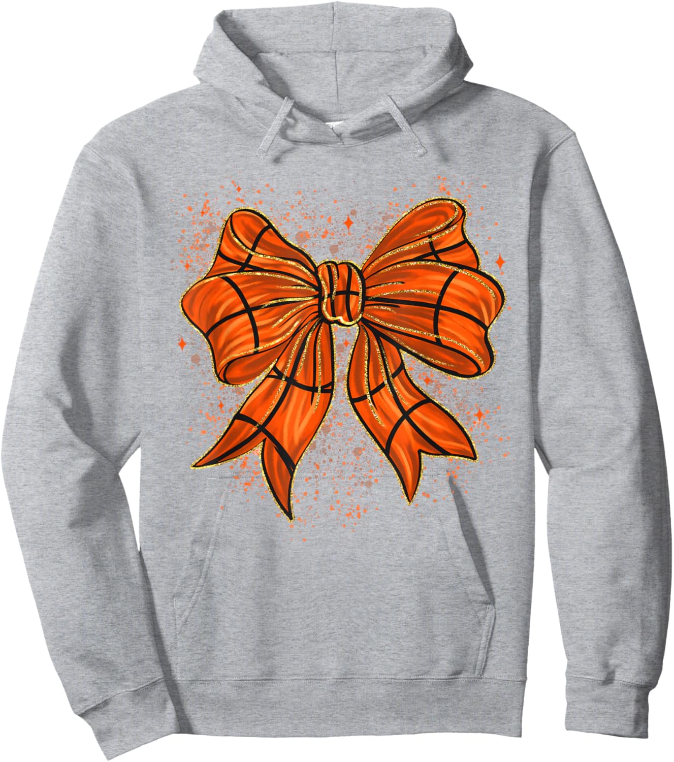 Cute Basketball Coquette Bow Basketball Bow Girls Game Day Hoodie - Hoodie | Ash