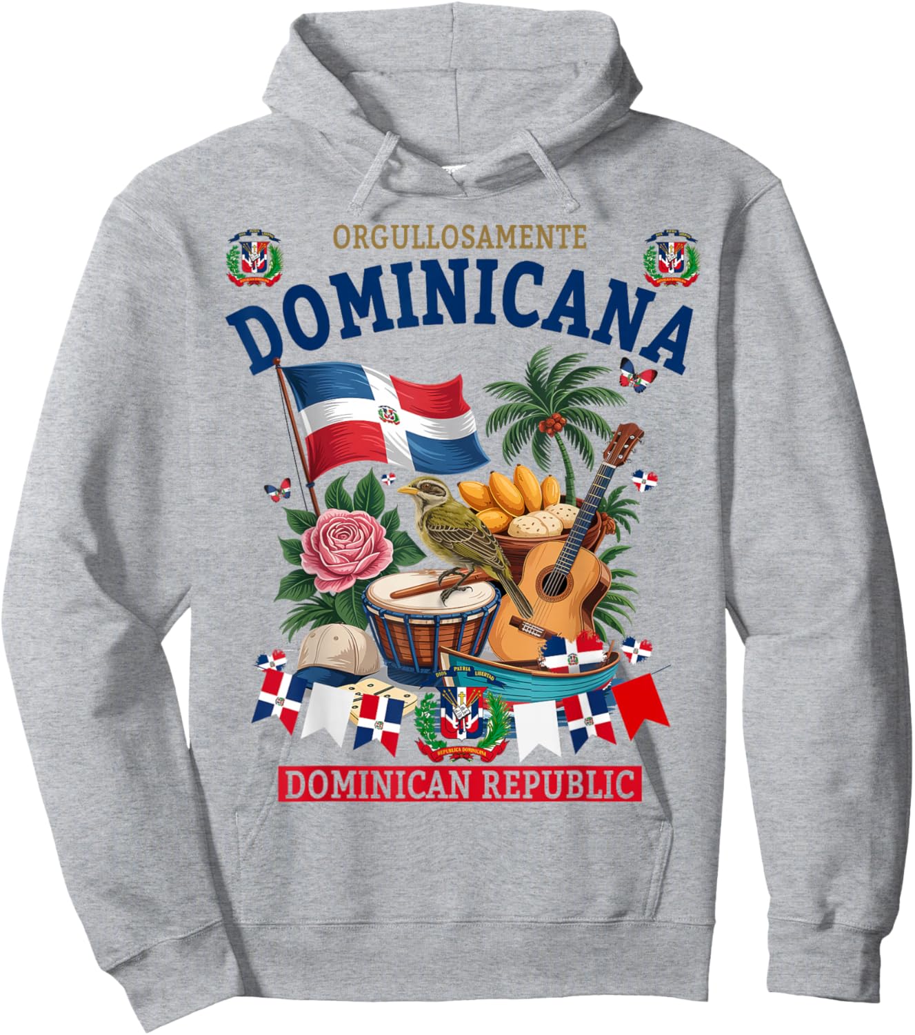 Republica Dominicana Women Idea & Hispanic Dominican Flag Hoodie - Hoodie | Ash