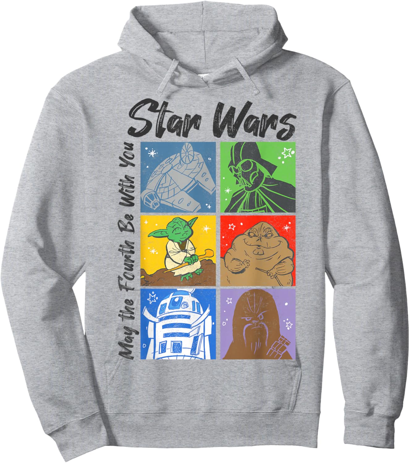 Star Wars May The Fourth Be With You Character Panels Hoodie - Hoodie | Ash