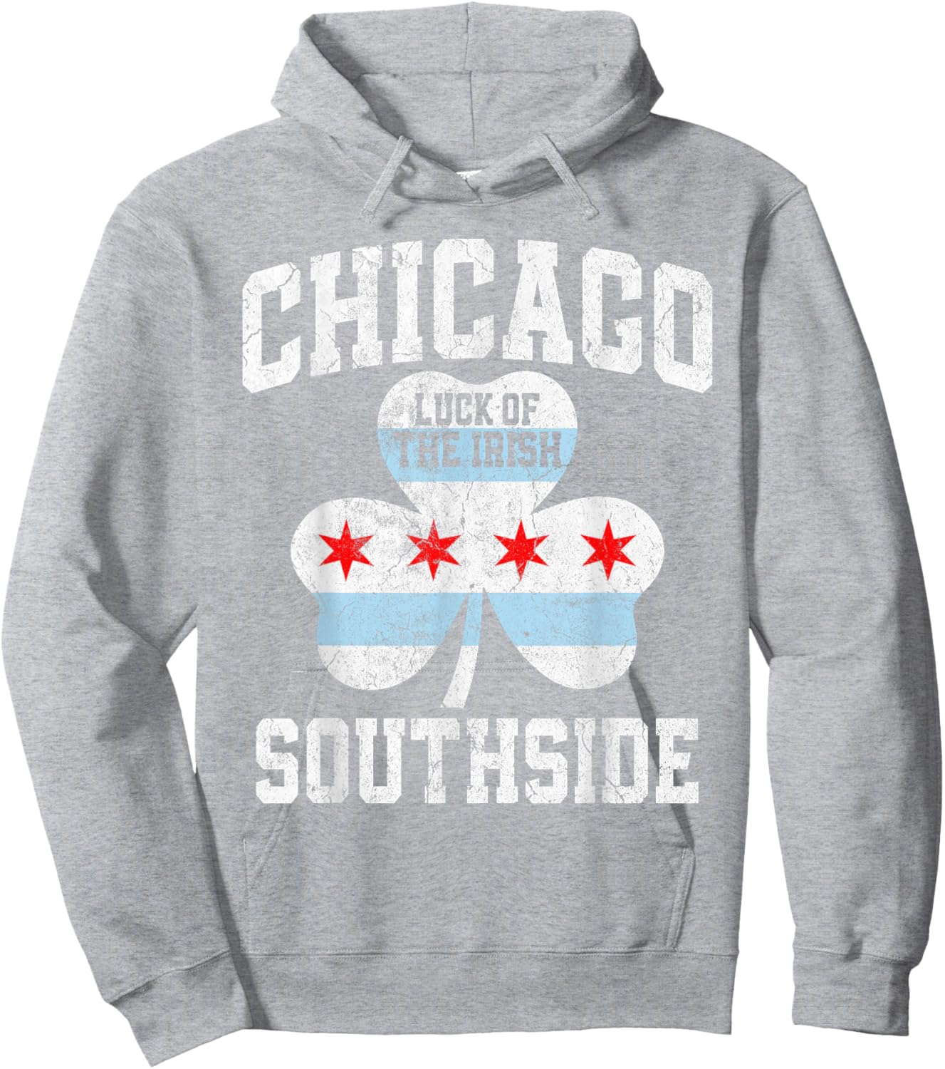 Chicago Southside Funny Chicago Flag St Patricks Day Hoodie - Hoodie | Ash