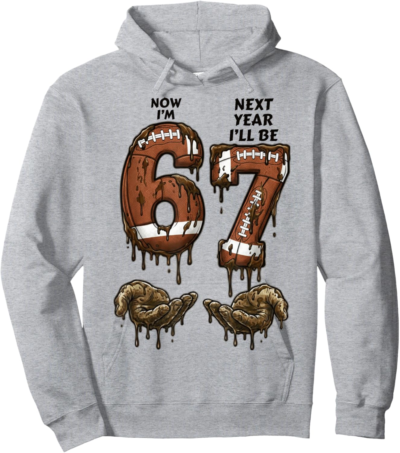 6th Birthday Boys Girls 6 7 Now I'm 6 Next Year I'll be 7 Hoodie - Hoodie | Ash