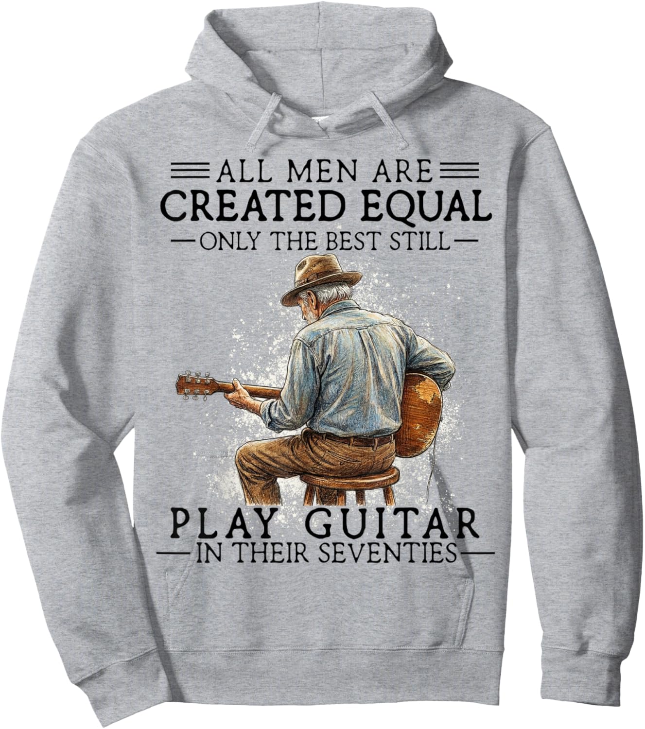 70th Birthday Guitar Best Play in Seventies Acoustic Hoodie - Hoodie | Ash
