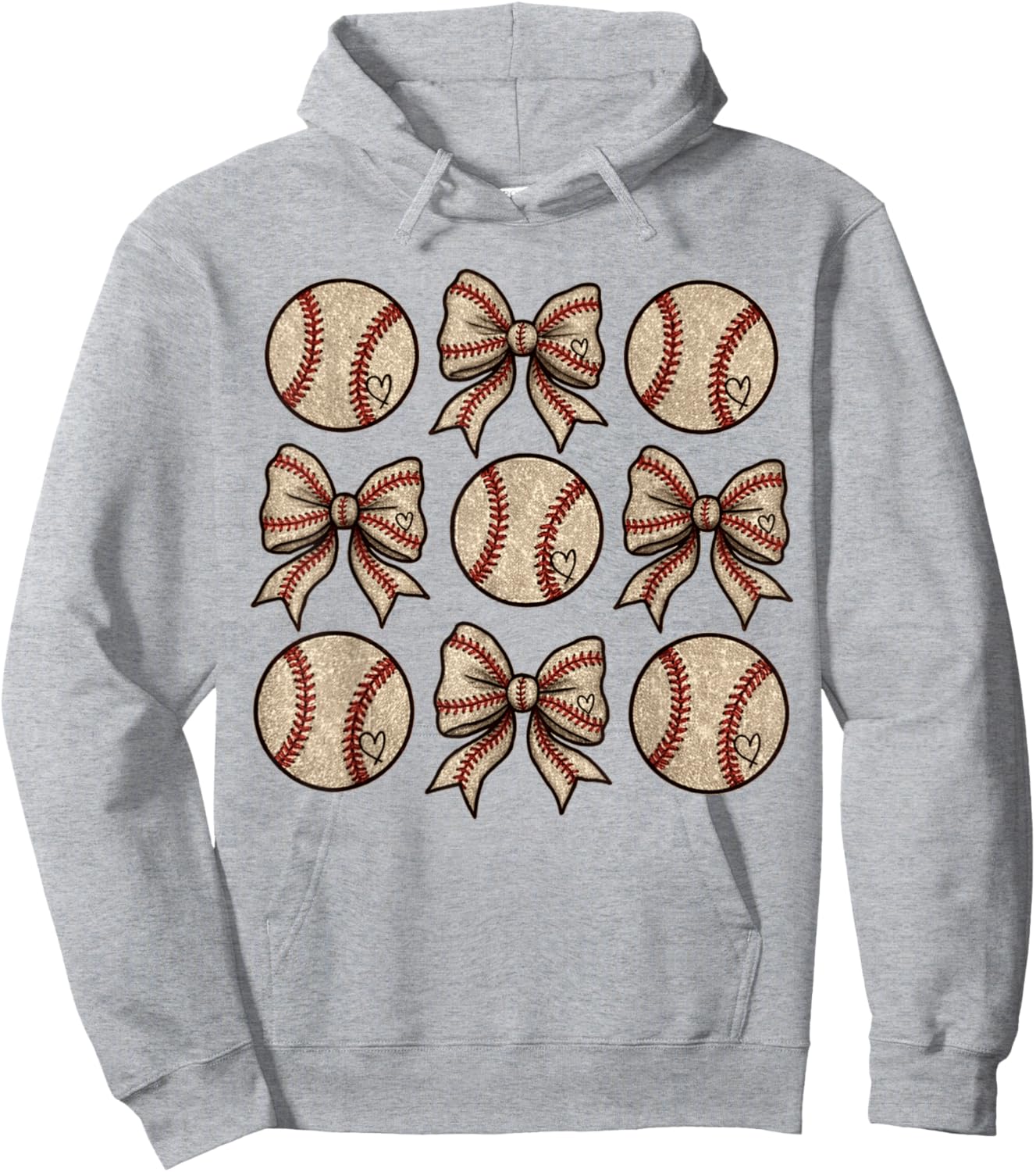 Soccer Bow Game Day Baseball Coquette Bow Women Girls Hoodie - Hoodie | Ash