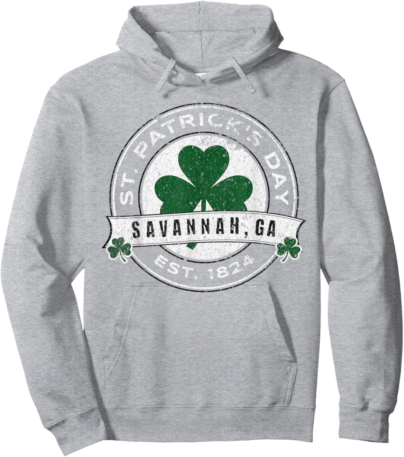 Savannah Georgia Irish Shamrock St. Patrick's Day Fun Hoodie - Hoodie | Ash