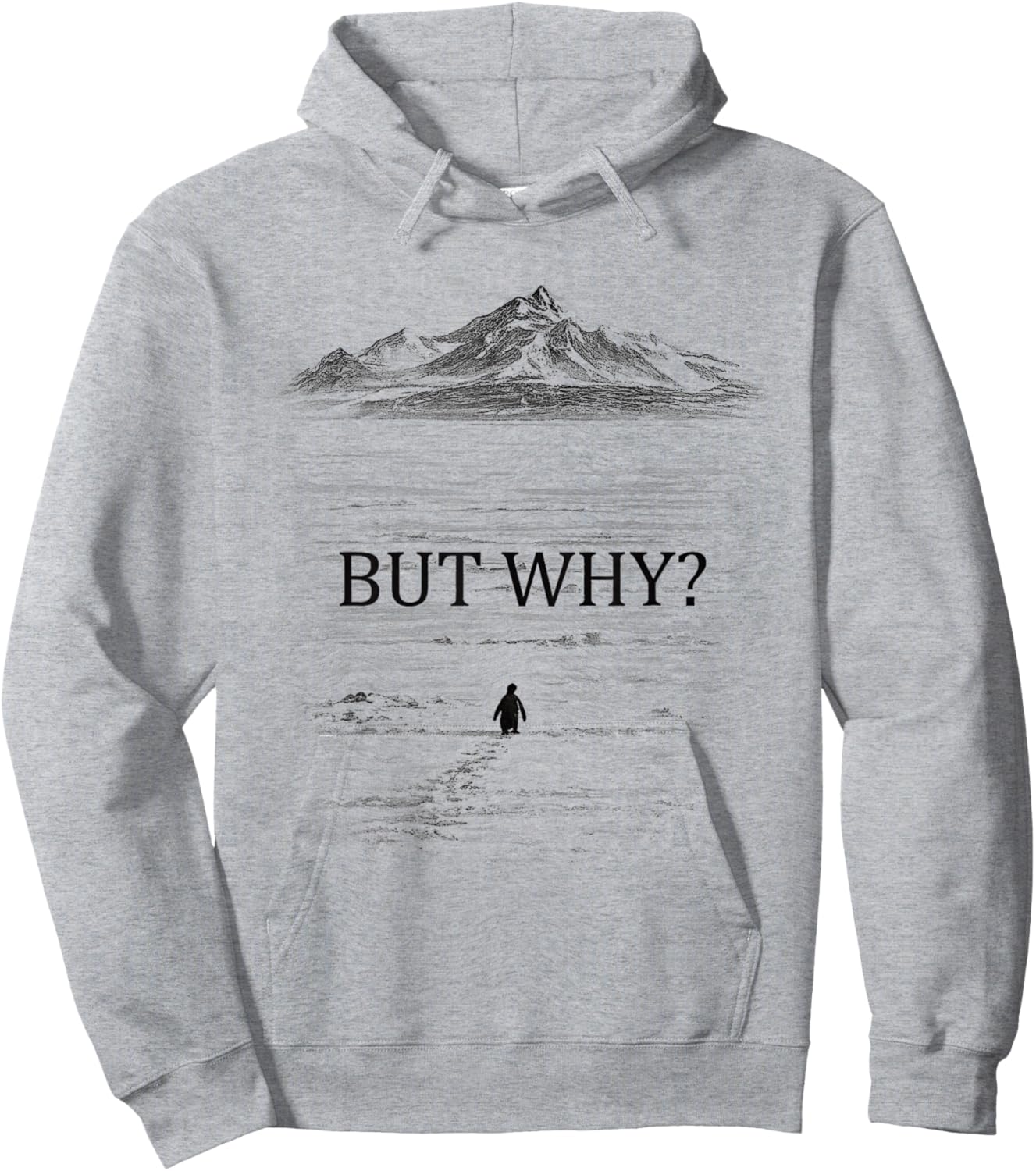 Penguin But Why Mountains Women Hoodie - Hoodie | Ash