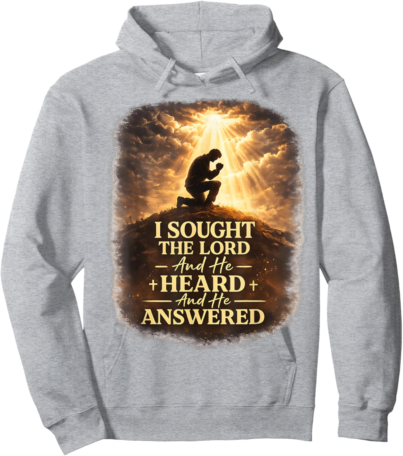 Christian Faith Prayer Quote I Sought The Lord Answered Hoodie - Hoodie | Ash