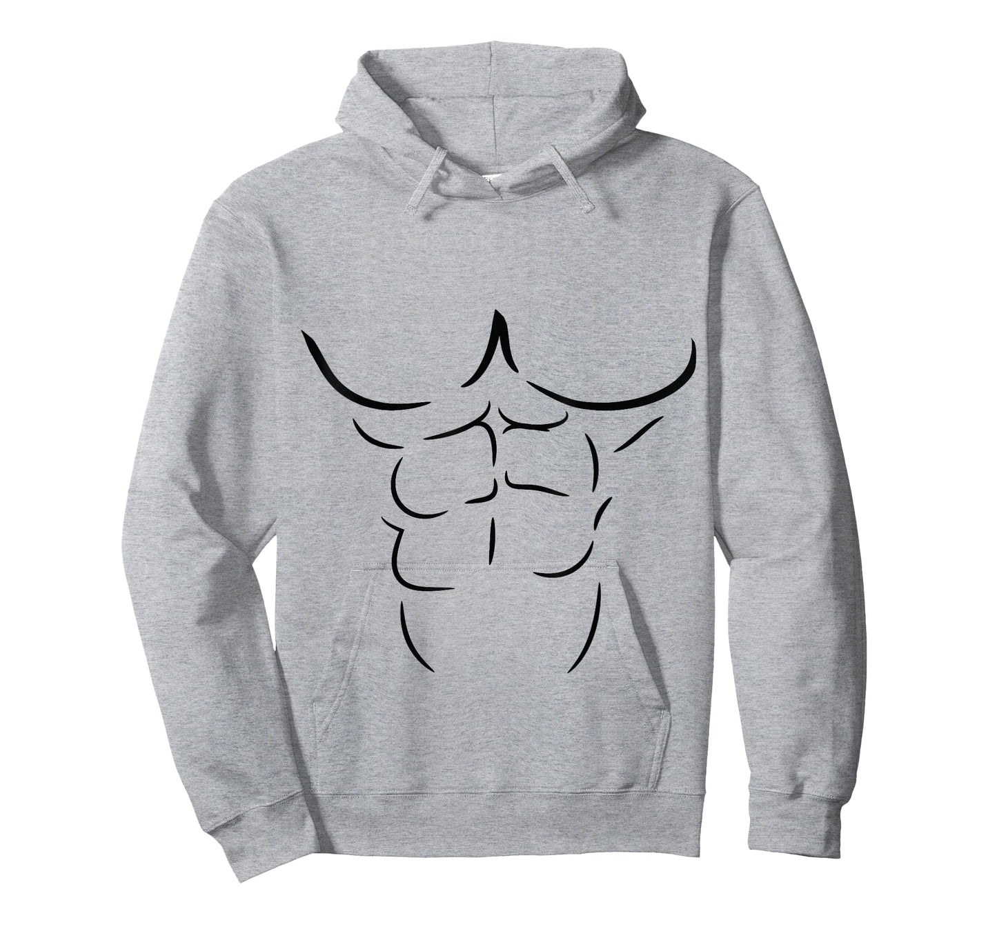 Cartoon Fake Muscle Abs Six Pack Black White Men Boy Costume T-Shirt
