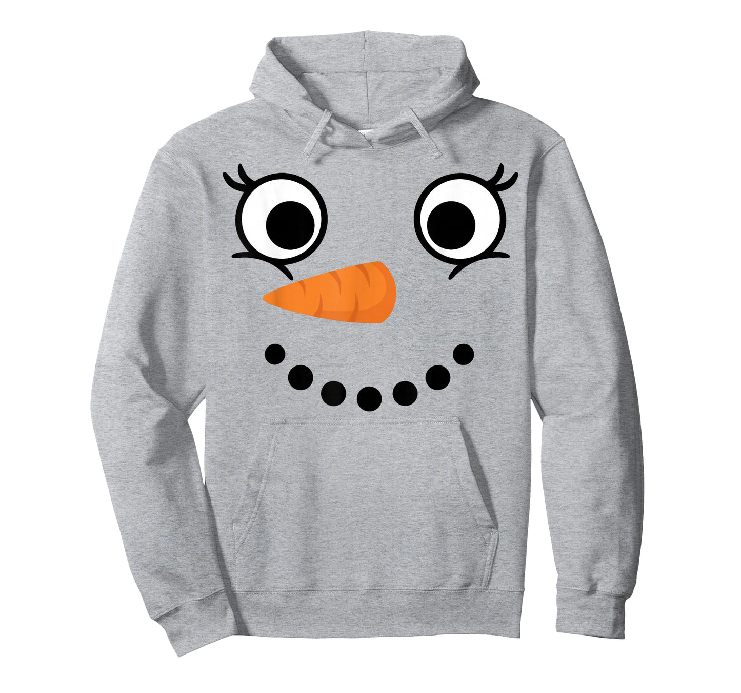 Winter Snowman Face Eyelashes Christmas Xmas Fun Design T-Shirt