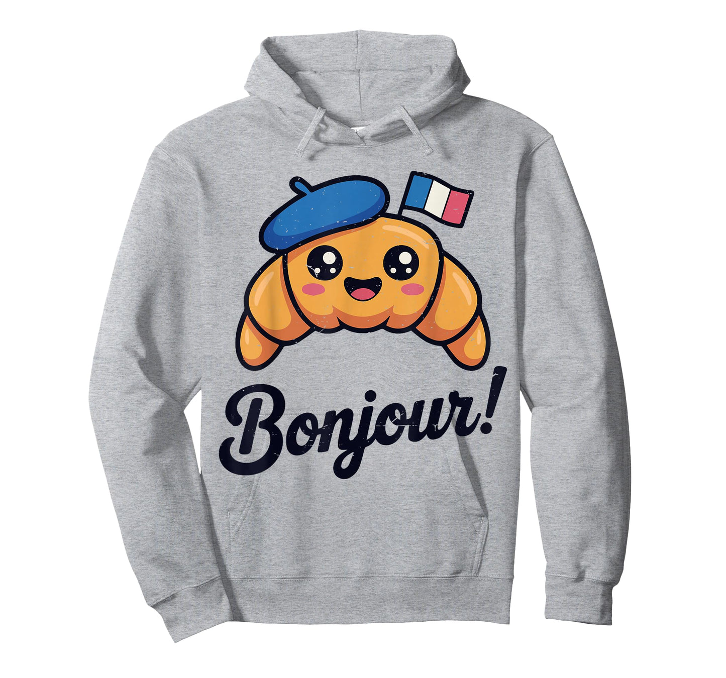 Toddler Croissant Bonjour French Funny France Flag Kids Baby T-Shirt
