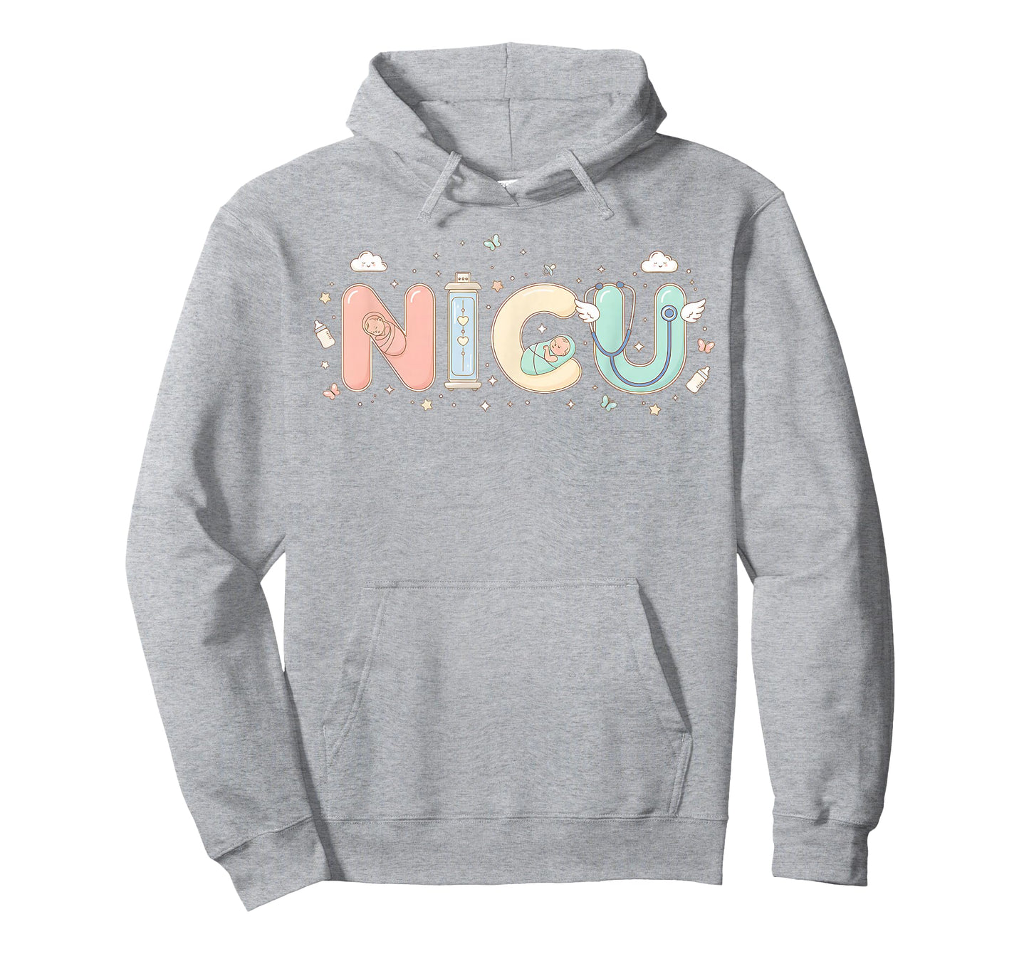 NICU Nurse Valentine's Day Heart Stethoscope Scrubs Women T-Shirt