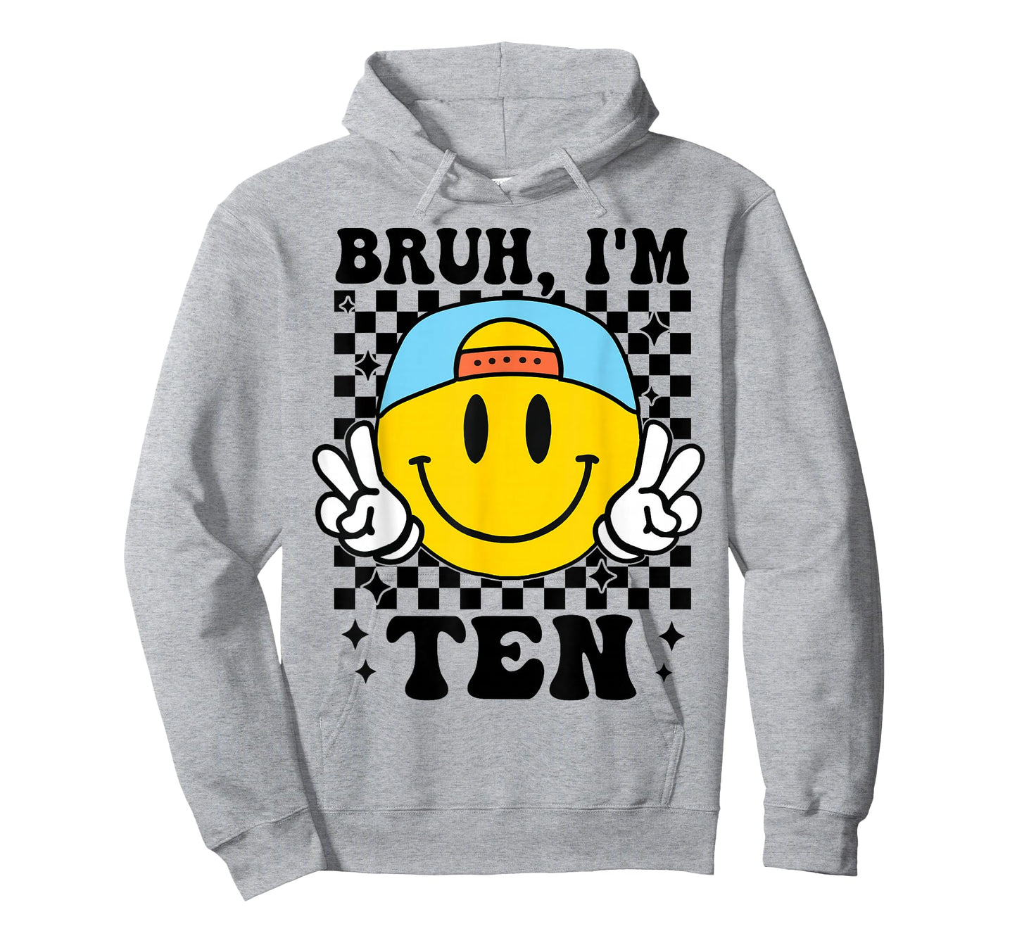 Bruh I'm Ten 10 10th Birthday Groovy Boys Girls 10 Years Old T-Shirt