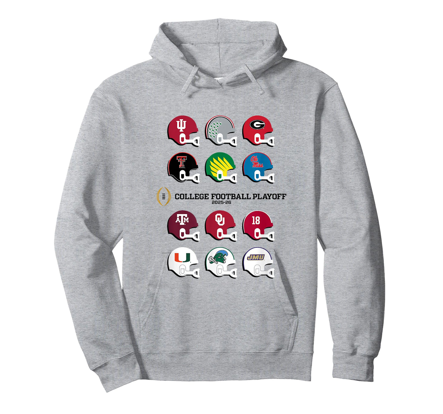2025 College Football Playoff Tournament 12 Team Helmets T-Shirt