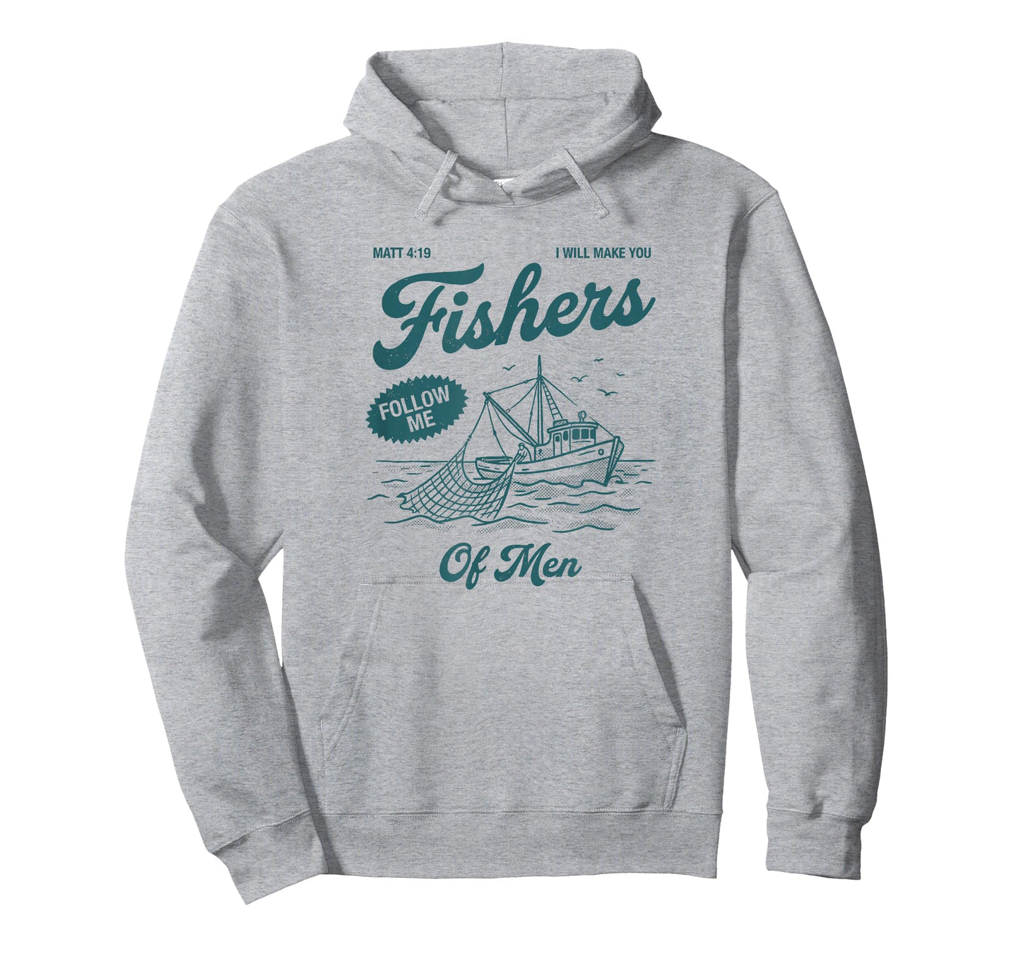 Fishers of Men Matthew 4:19 Christian Fishing Boat T-Shirt