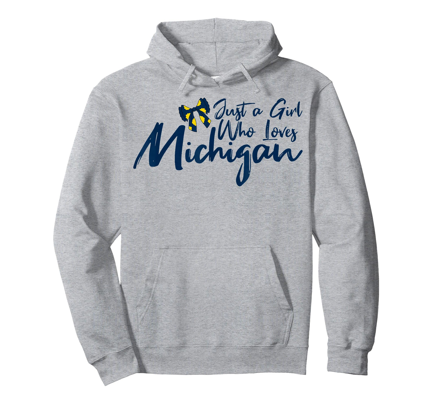Just A Girl Who Loves Michigan with Coquette Bow Women's Fun T-Shirt