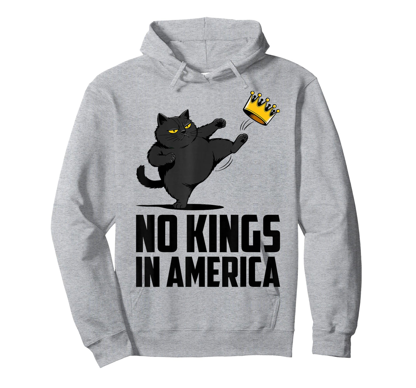 No Kings in America Black Cat Funny Political Meme 4th July T-Shirt